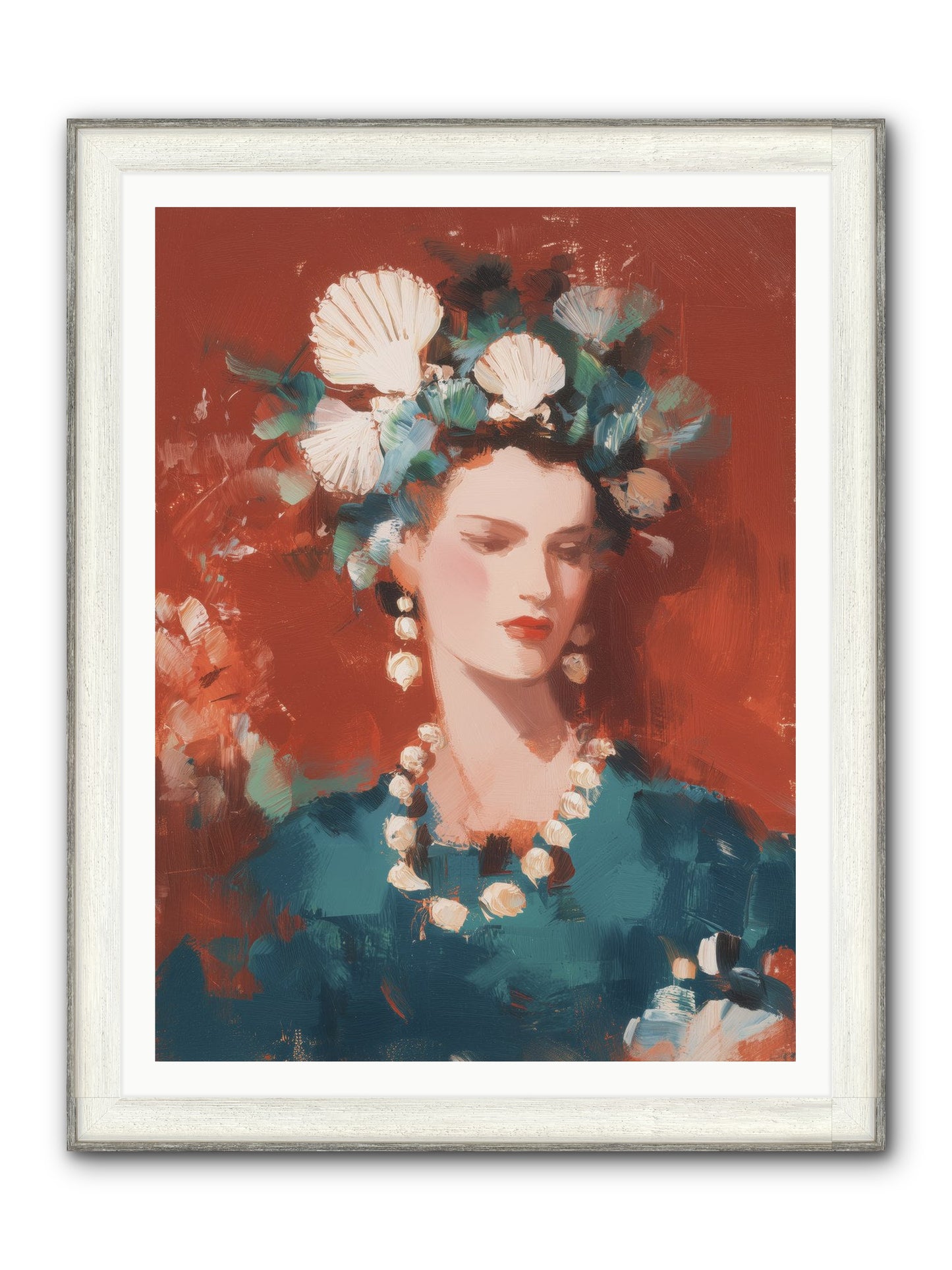 Oceanic Empress Framed Print - Driftwood White 36x48