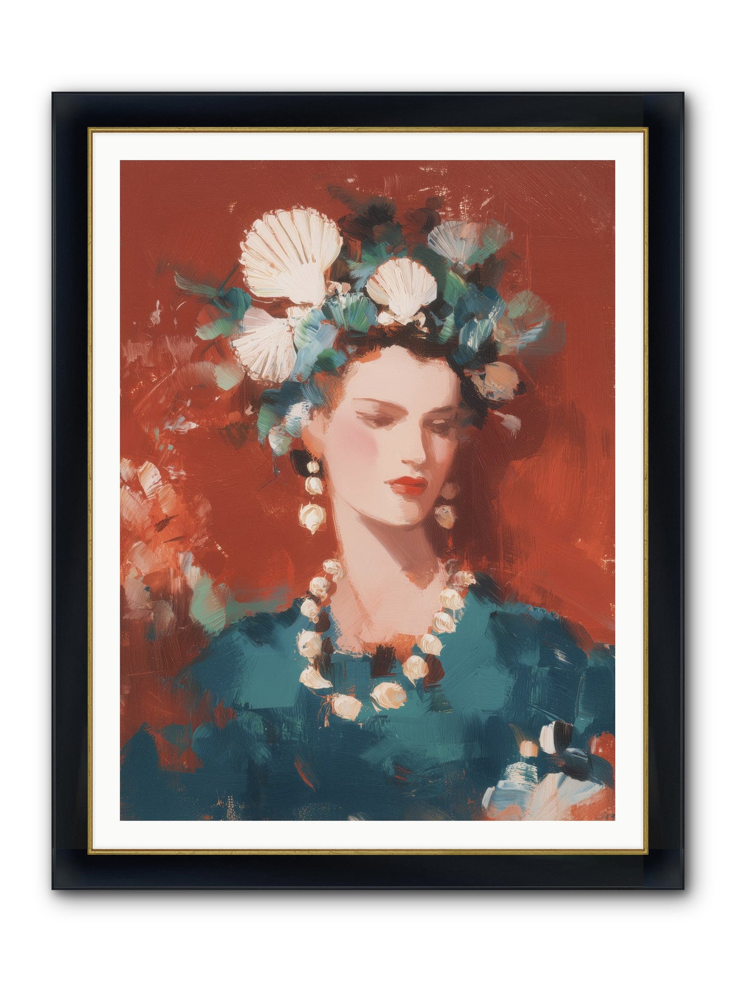 Oceanic Empress Framed Print - Wide Black w/Gold 36x48