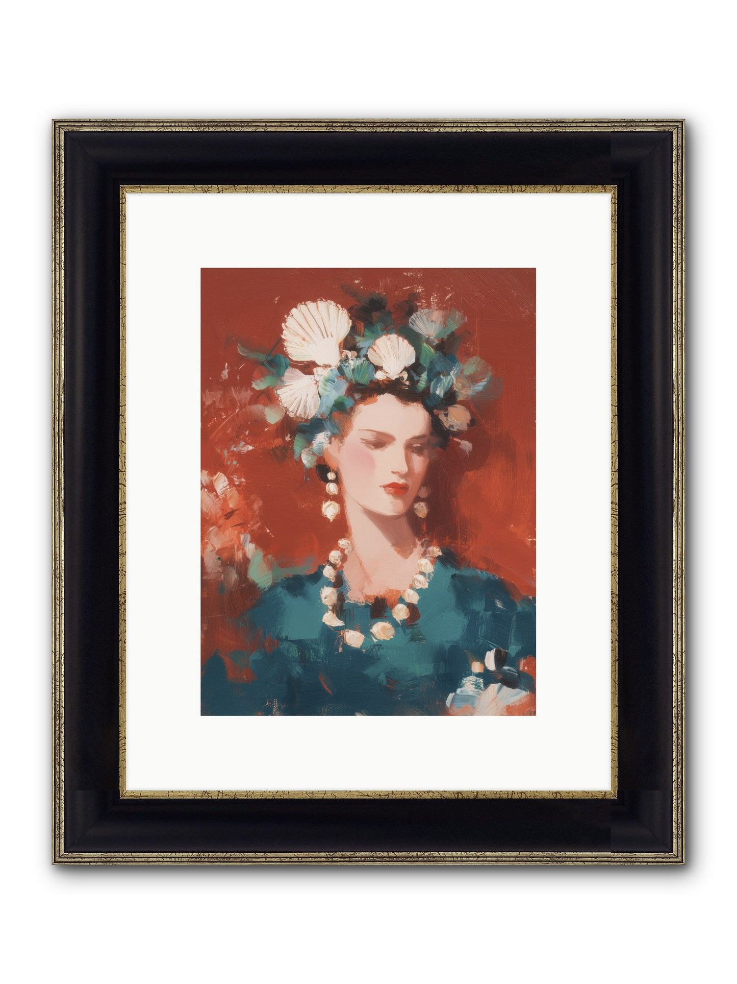 Oceanic Empress Framed Print - Black & Gold 9x12
