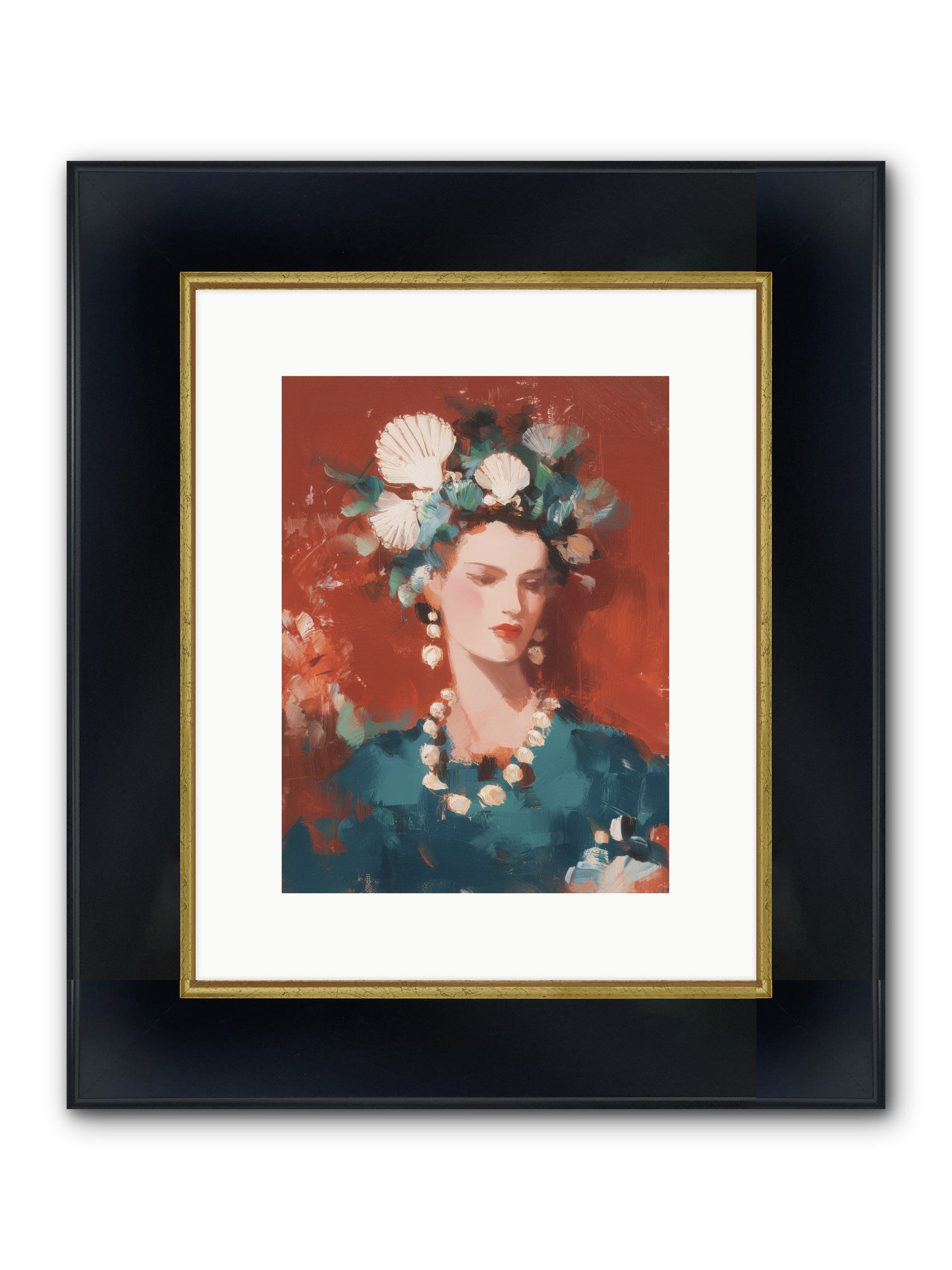 Oceanic Empress Framed Print - Wide Black w/Gold 9x12