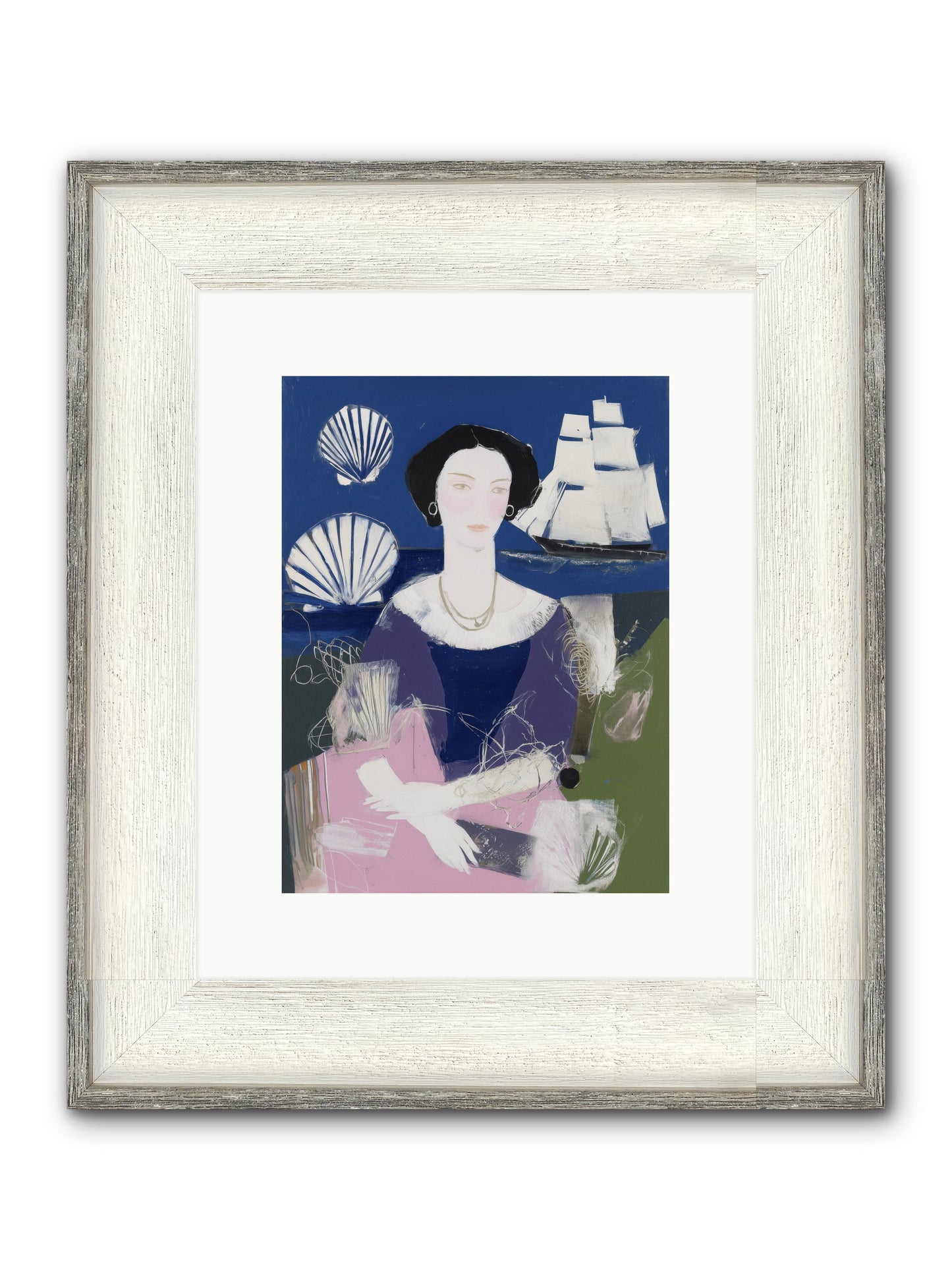 Oceanic Goddess Framed Print - Driftwood White 9x12