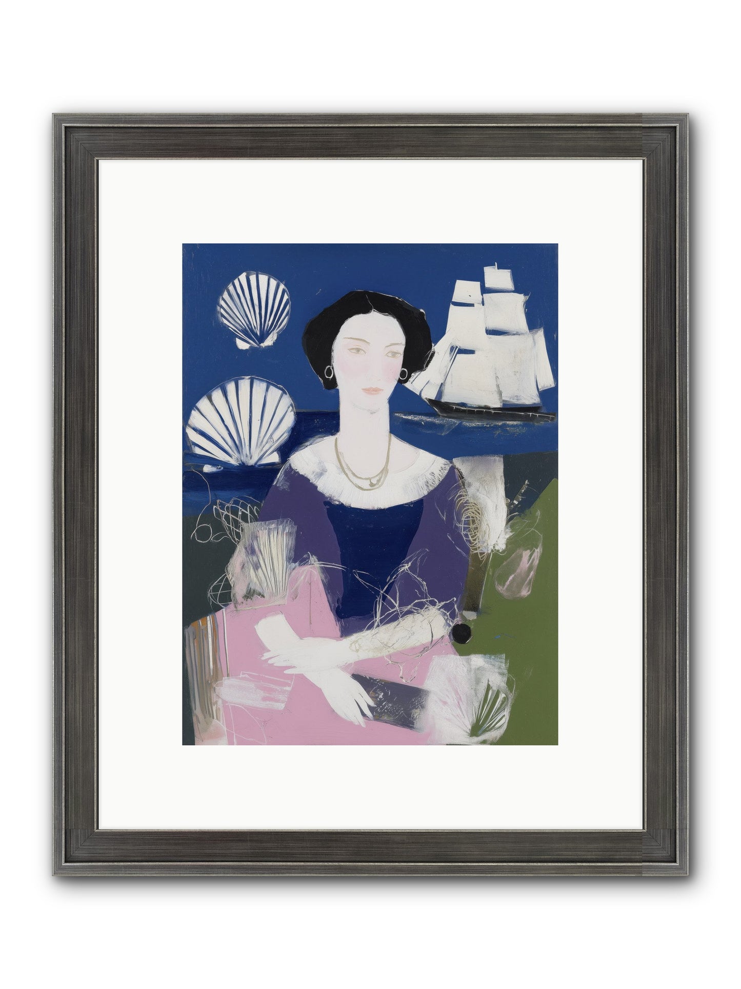 Oceanic Goddess Framed Print - Slimwoods Black/Silver 9x12