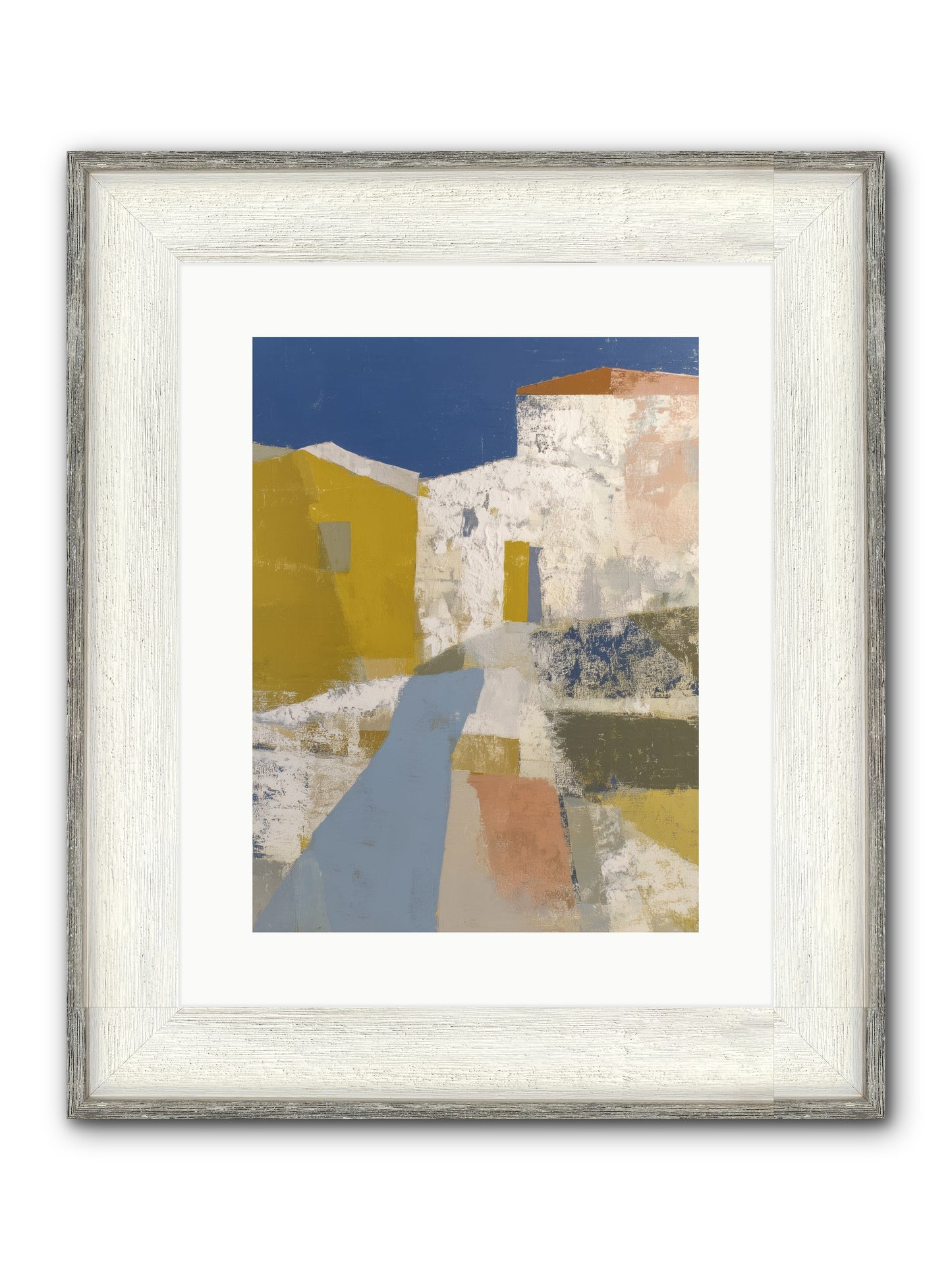 Ochre Tangle Framed Print - Driftwood White 12x16