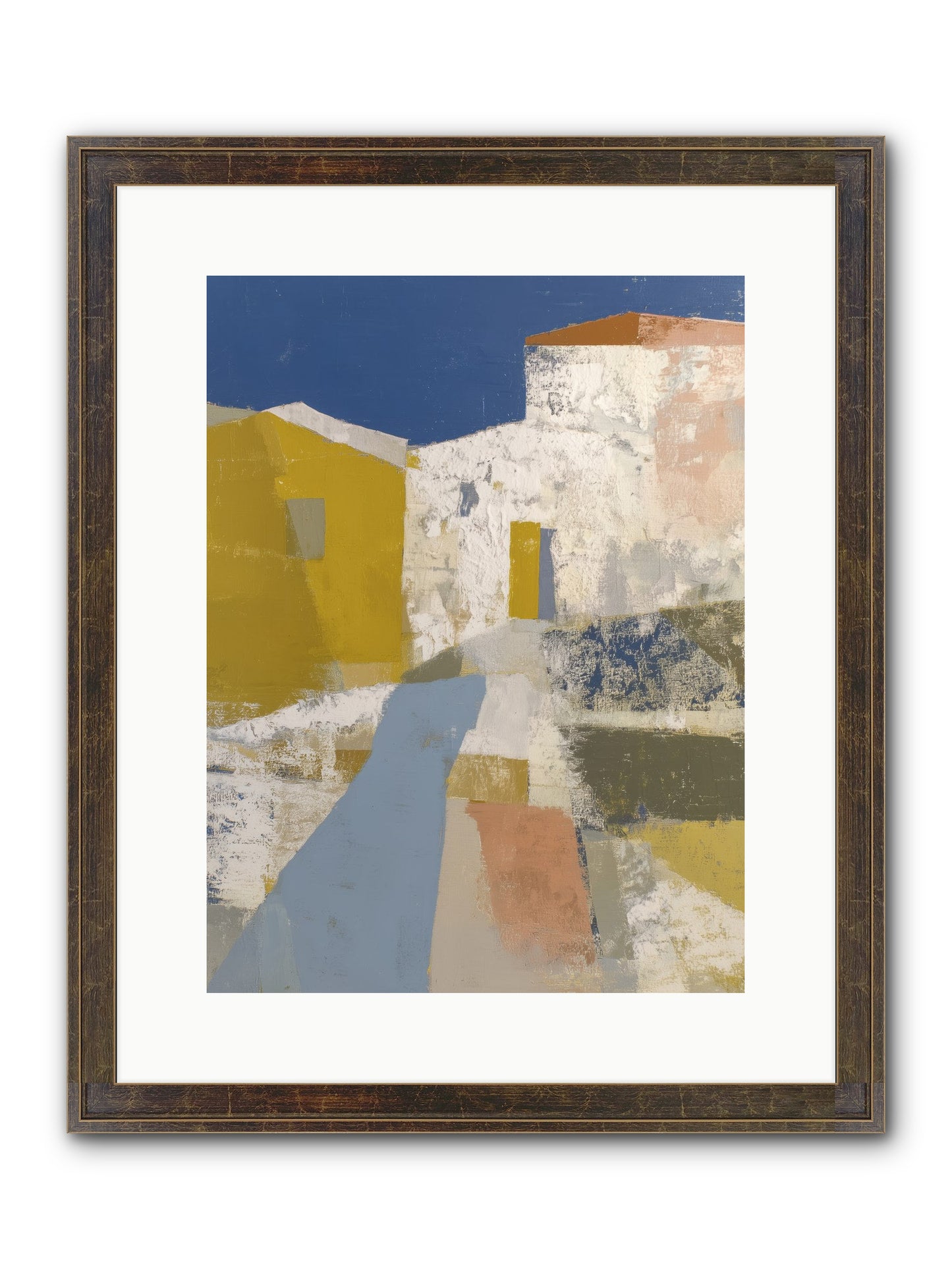 Ochre Tangle Framed Print - Slimwoods Black/Gold 12x16