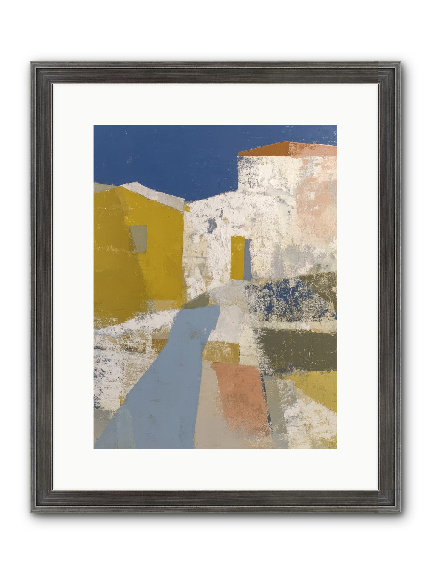 Ochre Tangle Framed Print - Slimwoods Black/Silver 12x16
