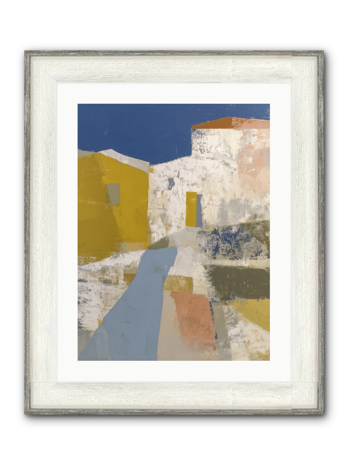 Ochre Tangle Framed Print - Driftwood White 18x24