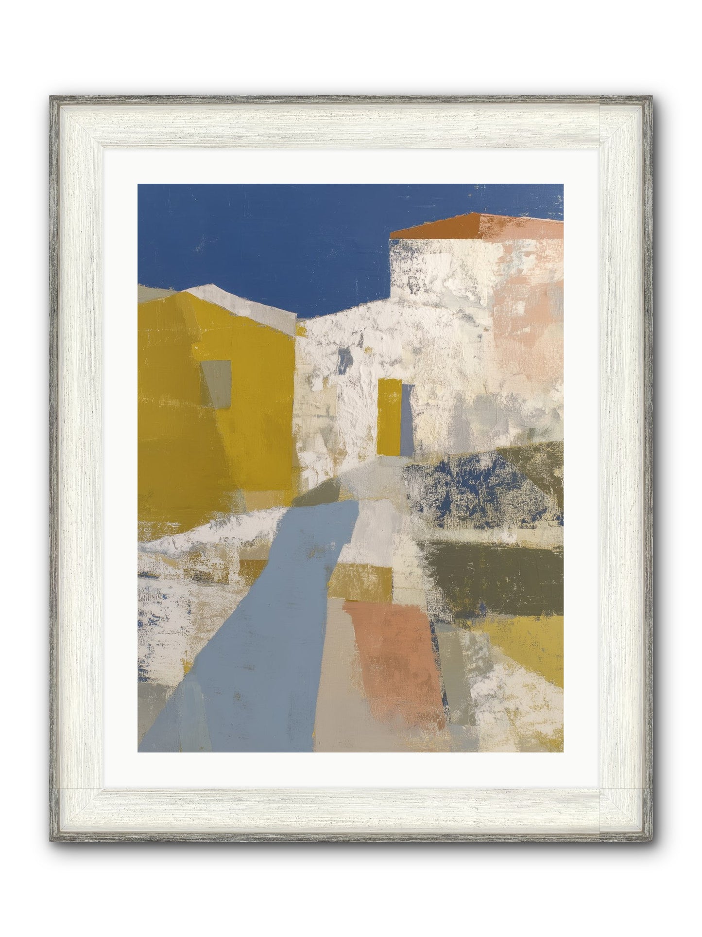 Ochre Tangle Framed Print - Driftwood White 24x32