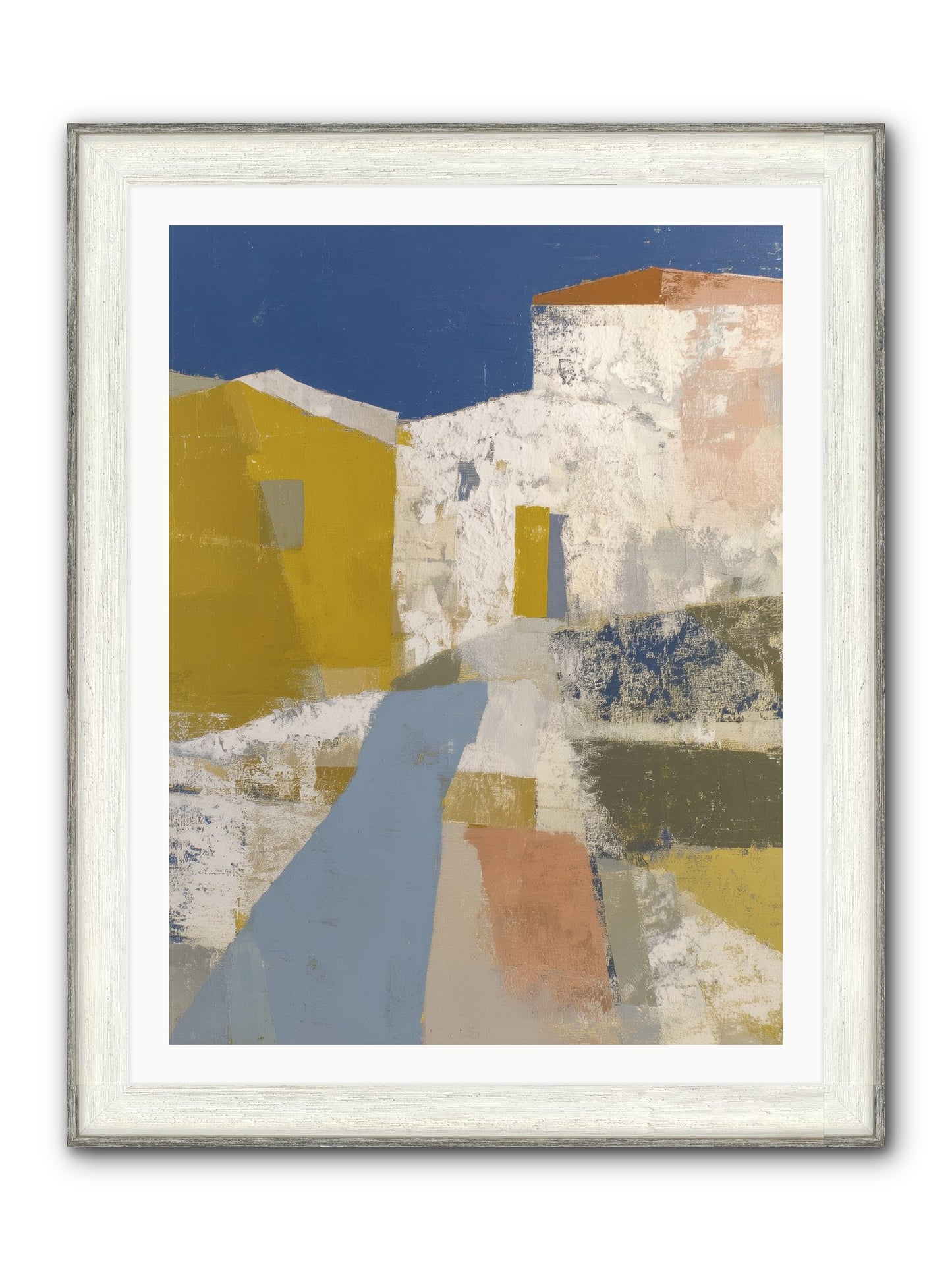 Ochre Tangle Framed Print - Driftwood White 30x40