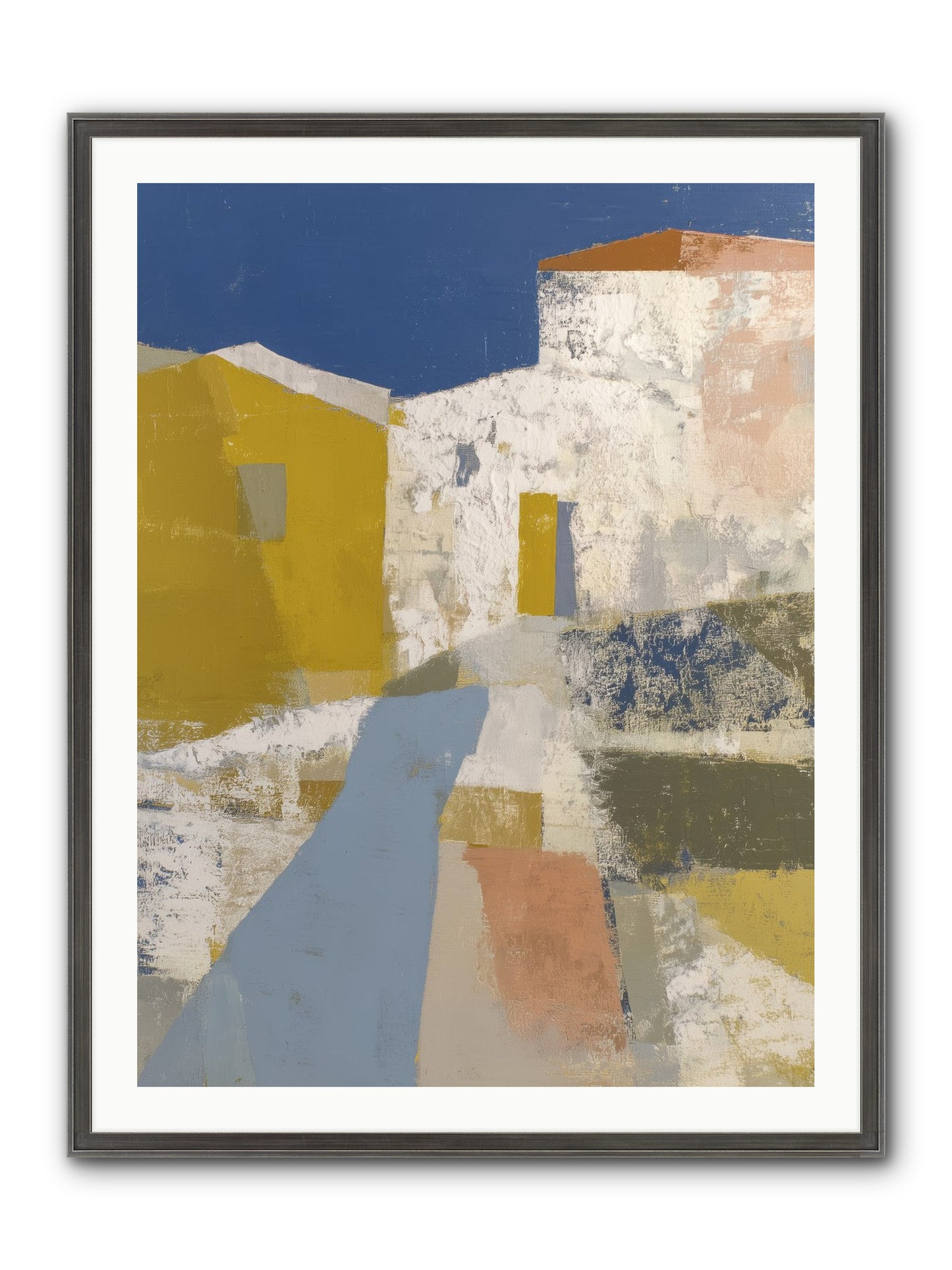 Ochre Tangle Framed Print - Slimwoods Black/Silver 30x40