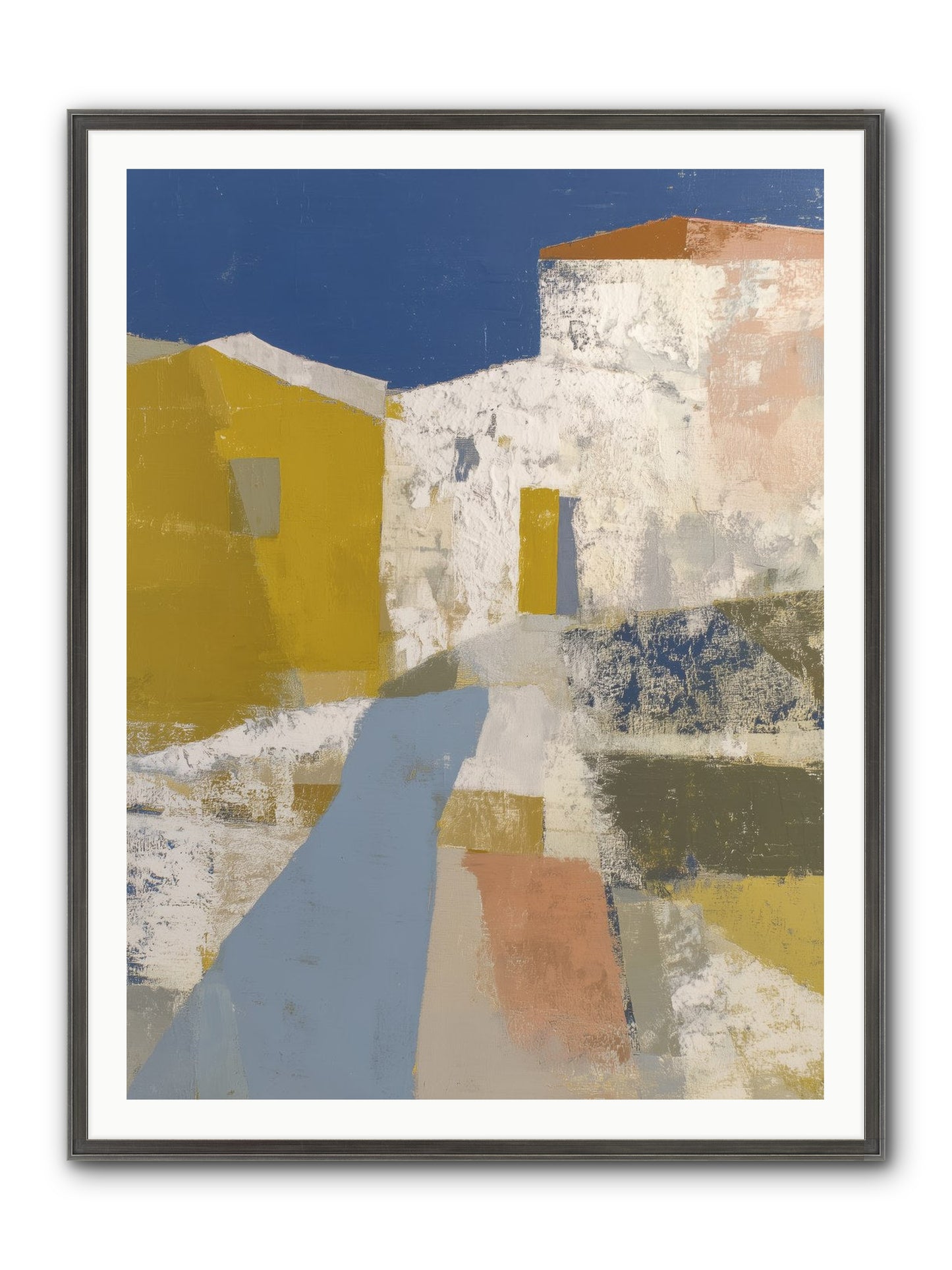 Ochre Tangle Framed Print - Slimwoods Black/Silver 36x48