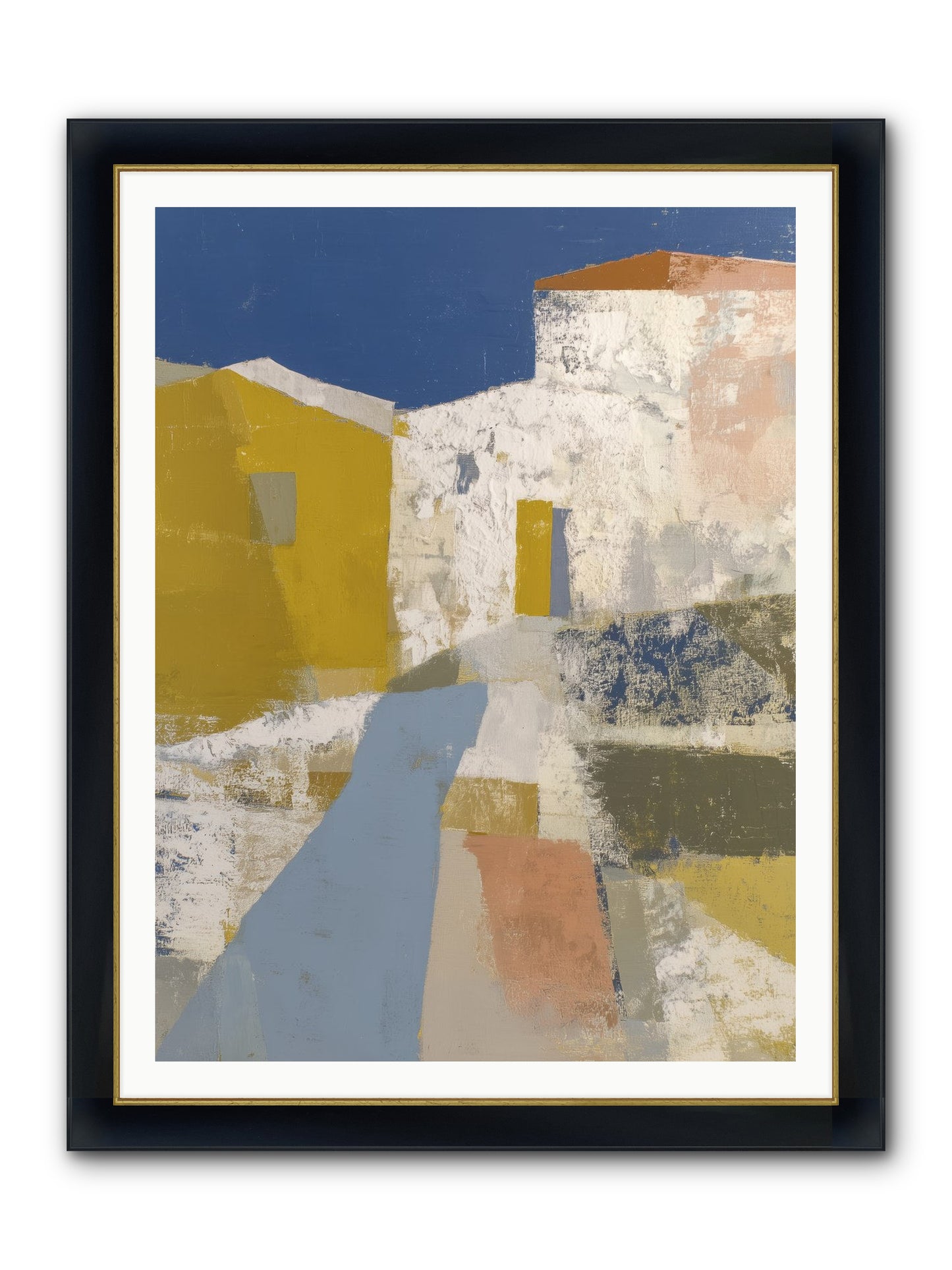 Ochre Tangle Framed Print - Wide Black w/Gold 36x48