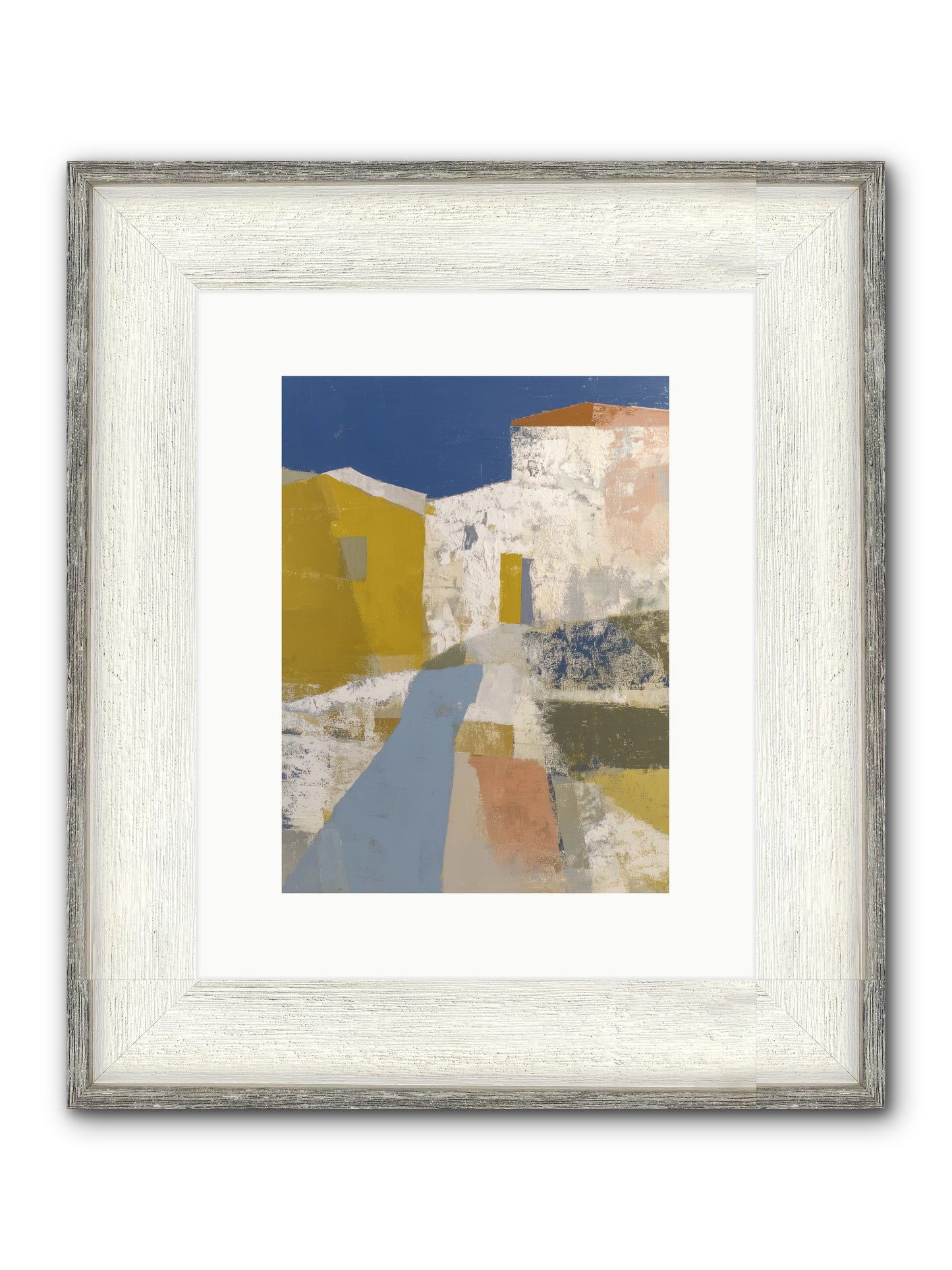 Ochre Tangle Framed Print - Driftwood White 9x12