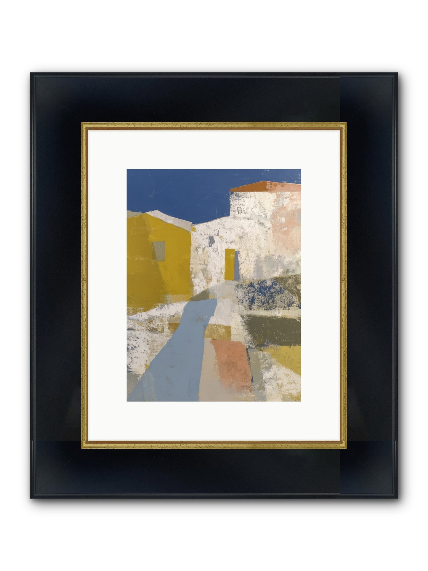 Ochre Tangle Framed Print - Wide Black w/Gold 9x12