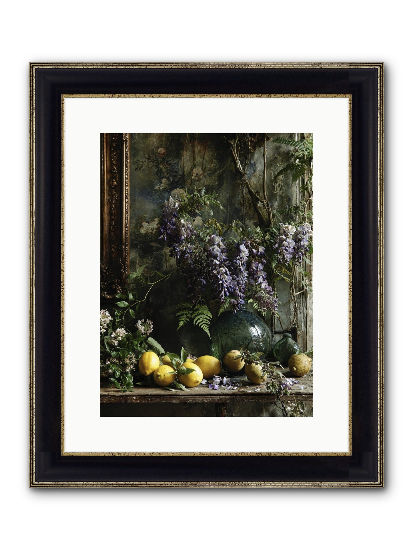 Octavia Framed Print - Black & Gold 12x16