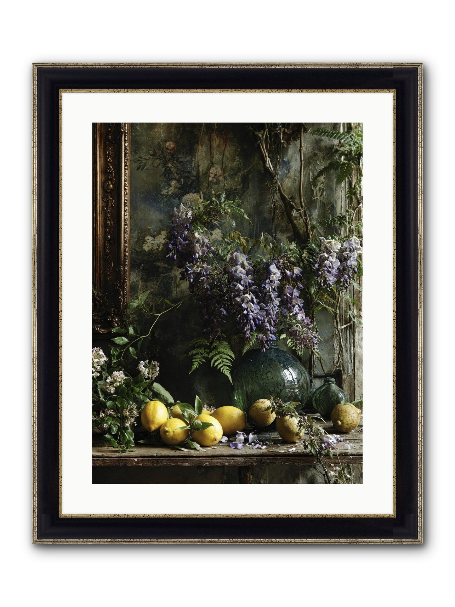 Octavia Framed Print - Black & Gold 18x24