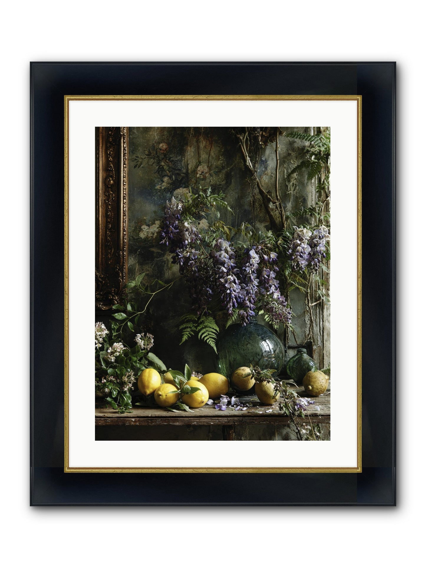 Octavia Framed Print - Wide Black w/Gold 18x24