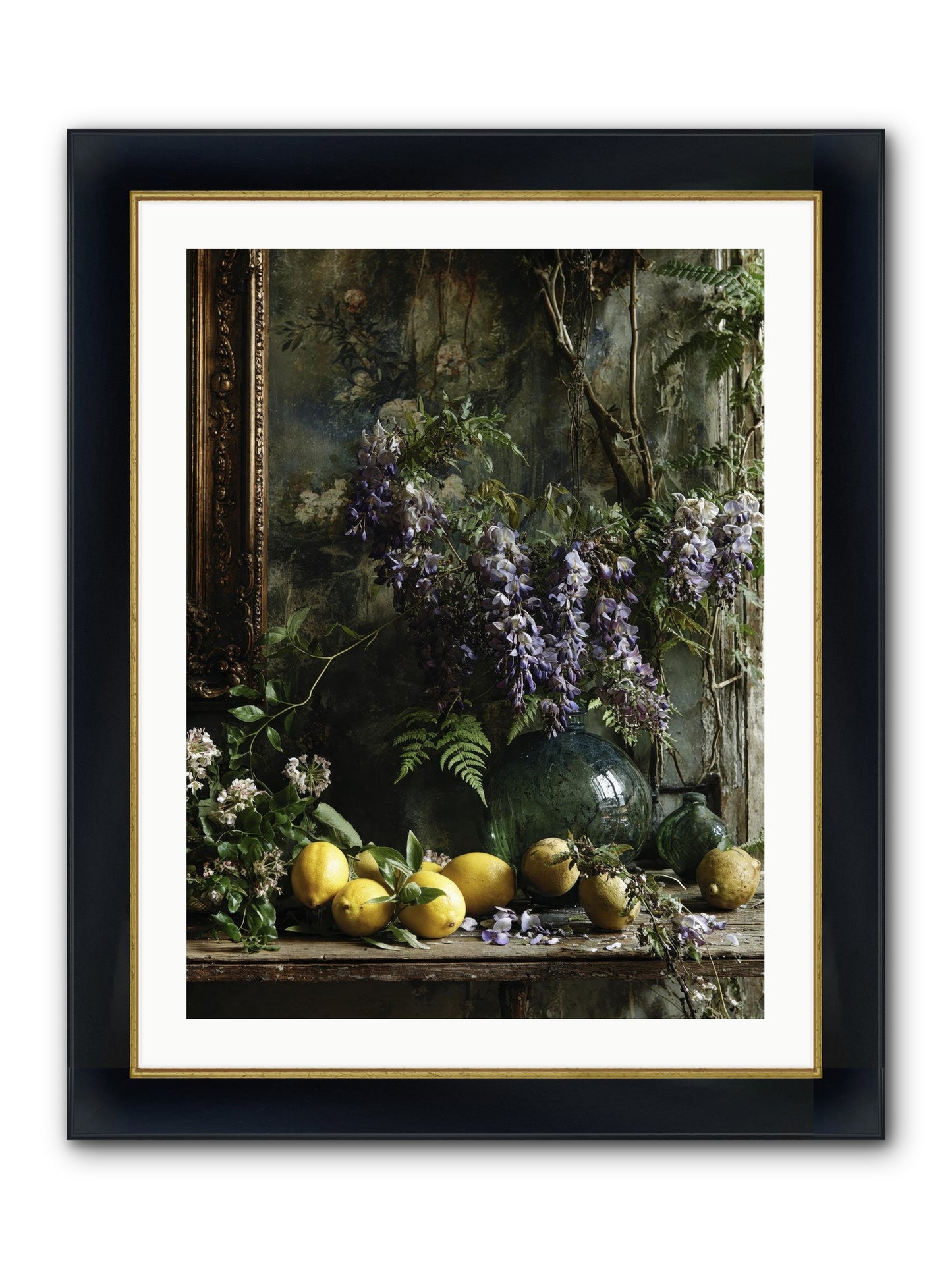 Octavia Framed Print - Wide Black w/Gold 24x32