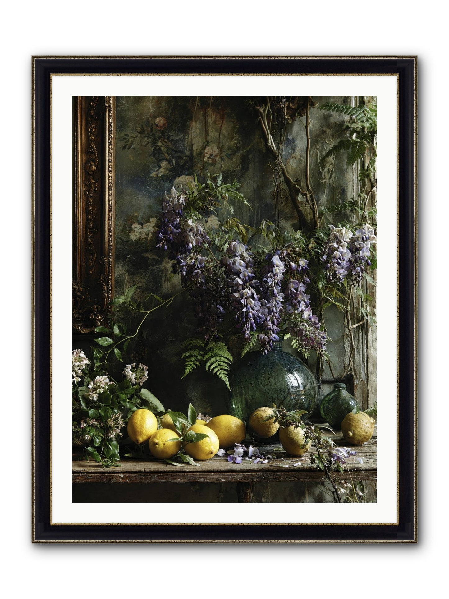 Octavia Framed Print - Black & Gold 30x40