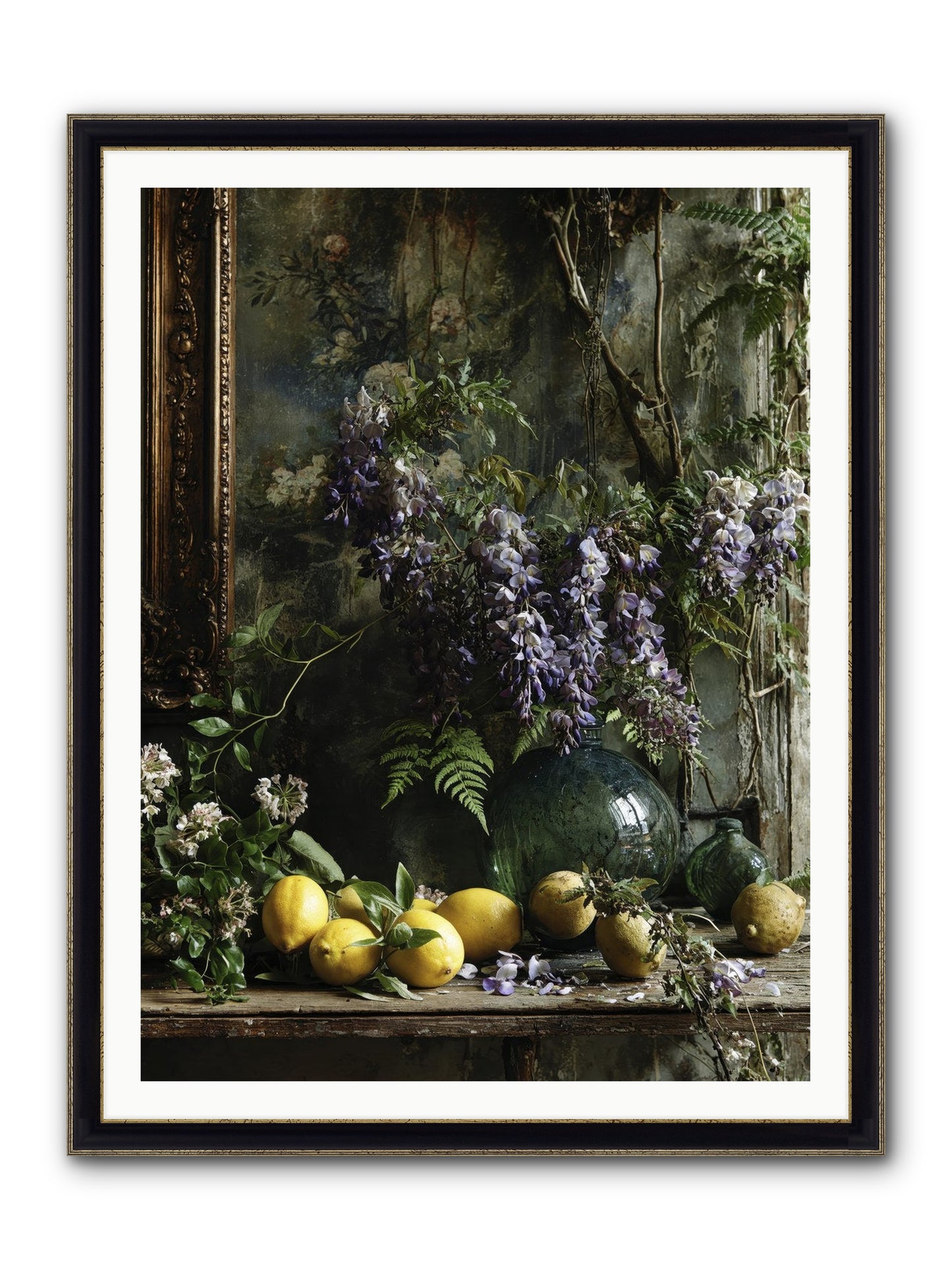 Octavia Framed Print - Black & Gold 36x48