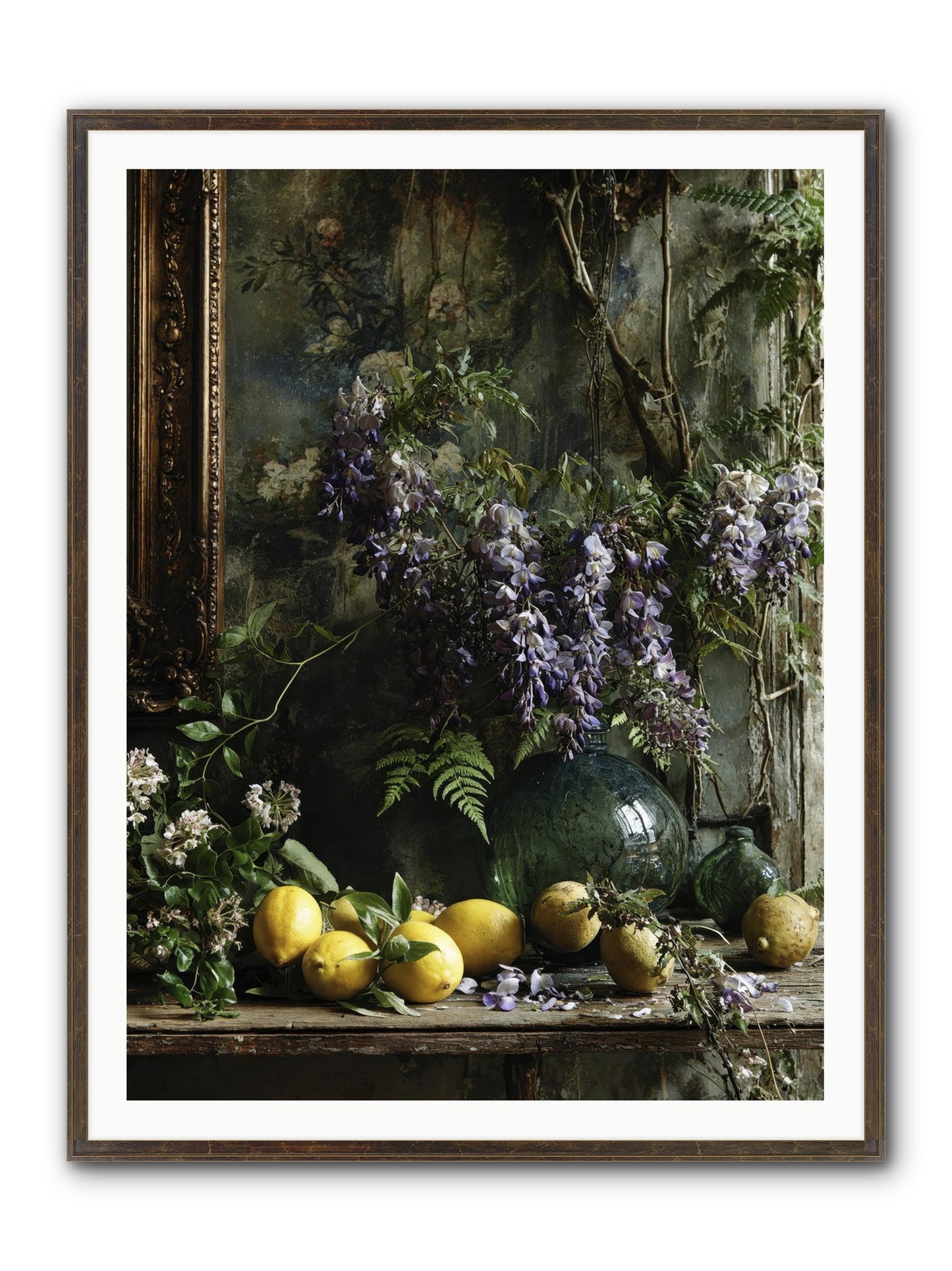 Octavia Framed Print - Slimwoods Black/Gold 36x48