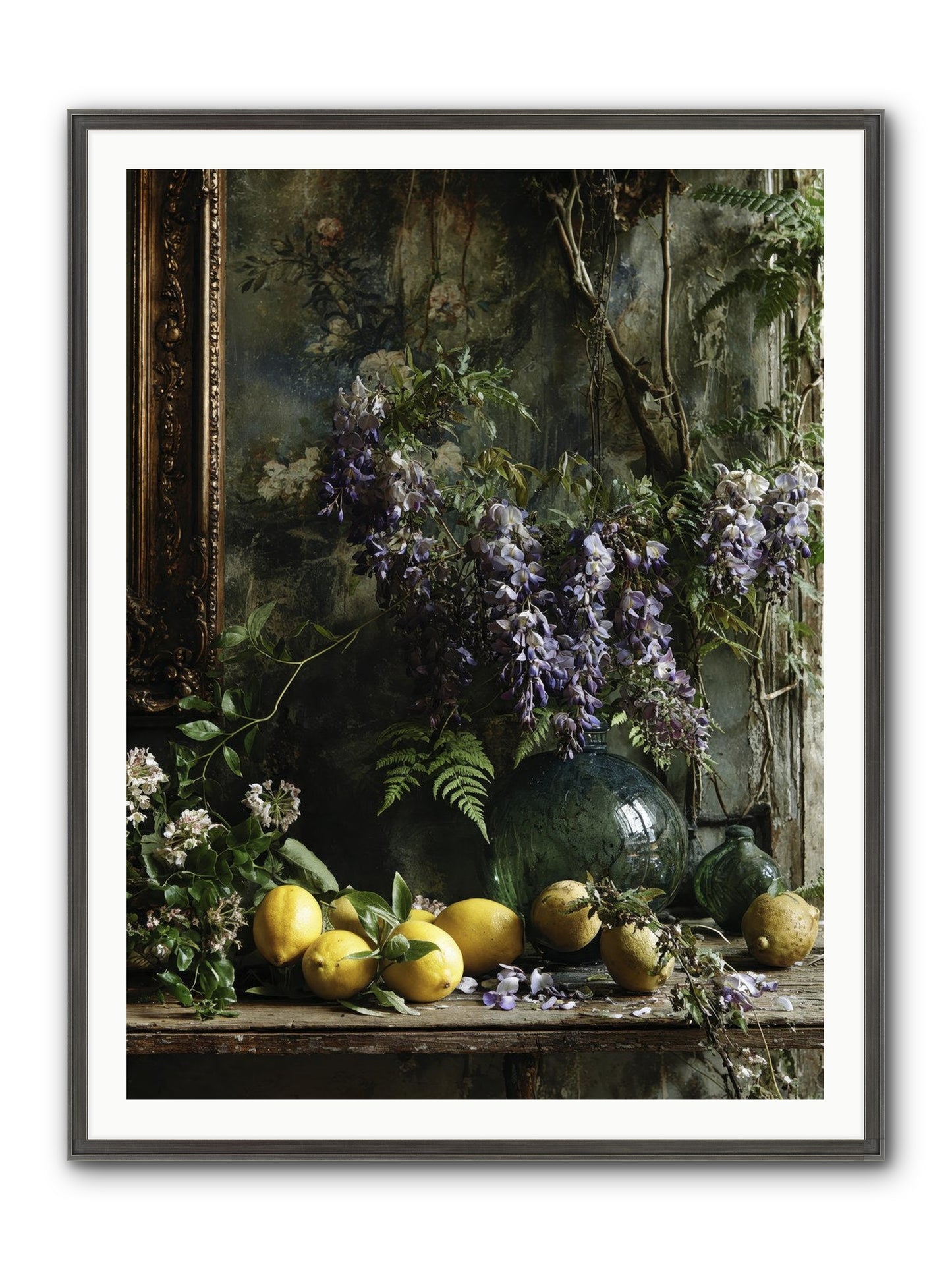 Octavia Framed Print - Slimwoods Black/Silver 36x48
