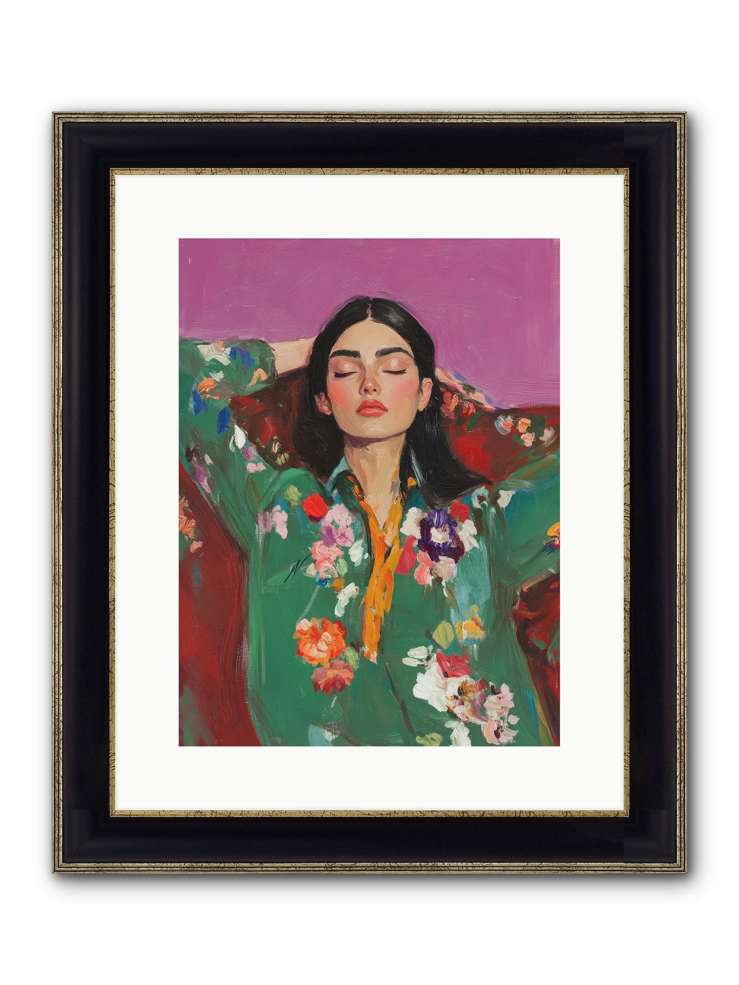 Octavia Wildrose Framed Print - Black & Gold 12x16