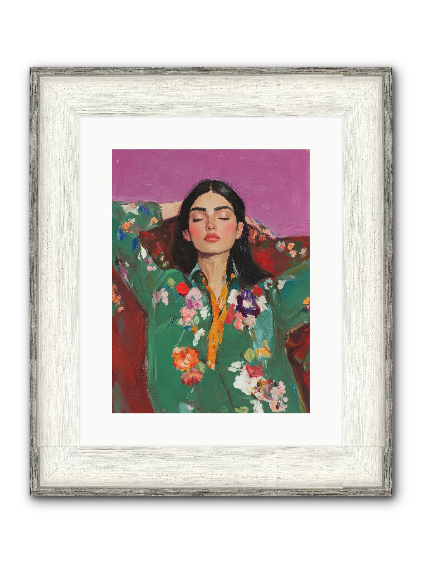 Octavia Wildrose Framed Print - Driftwood White 12x16