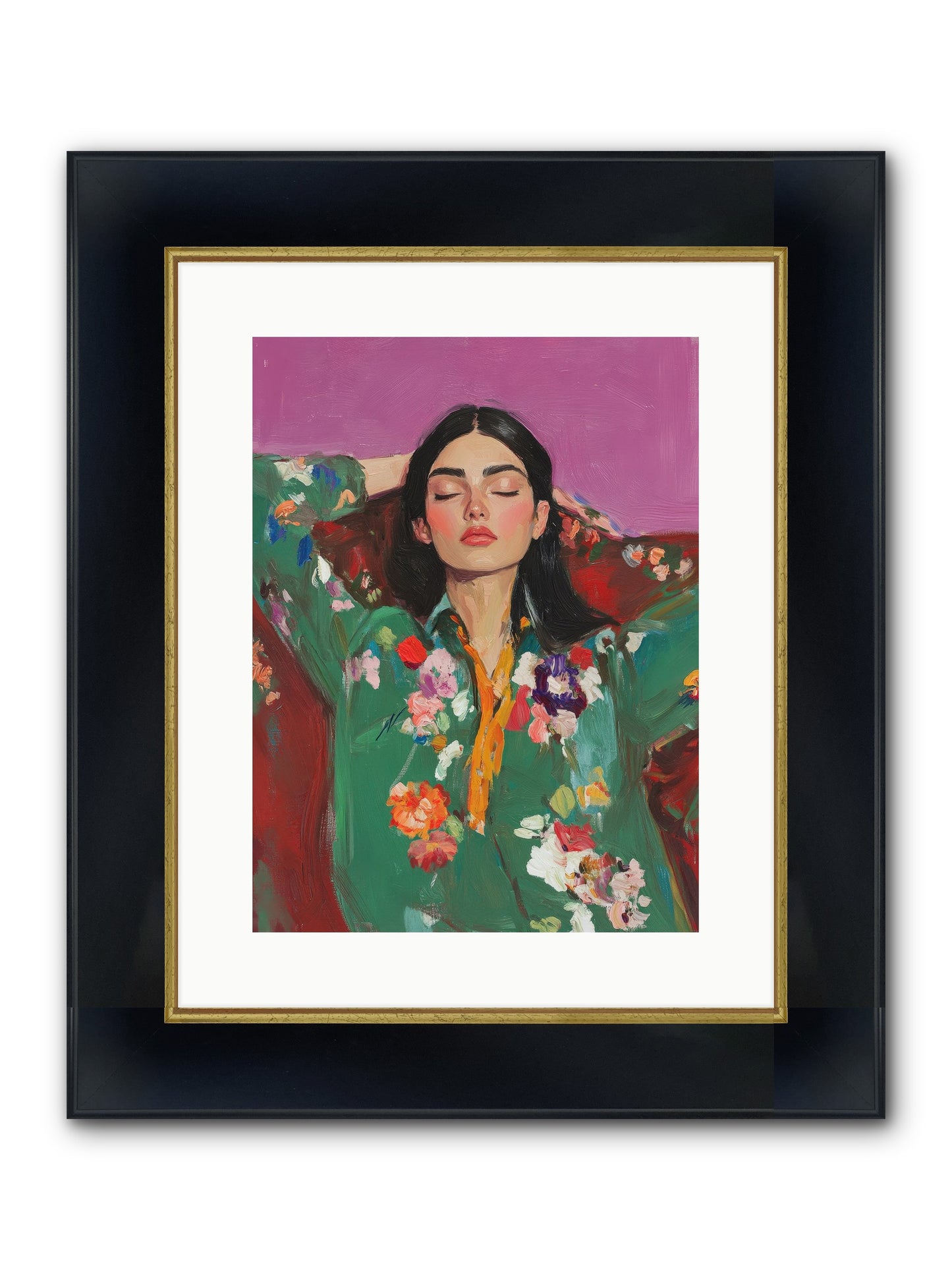 Octavia Wildrose Framed Print - Wide Black w/Gold 12x16
