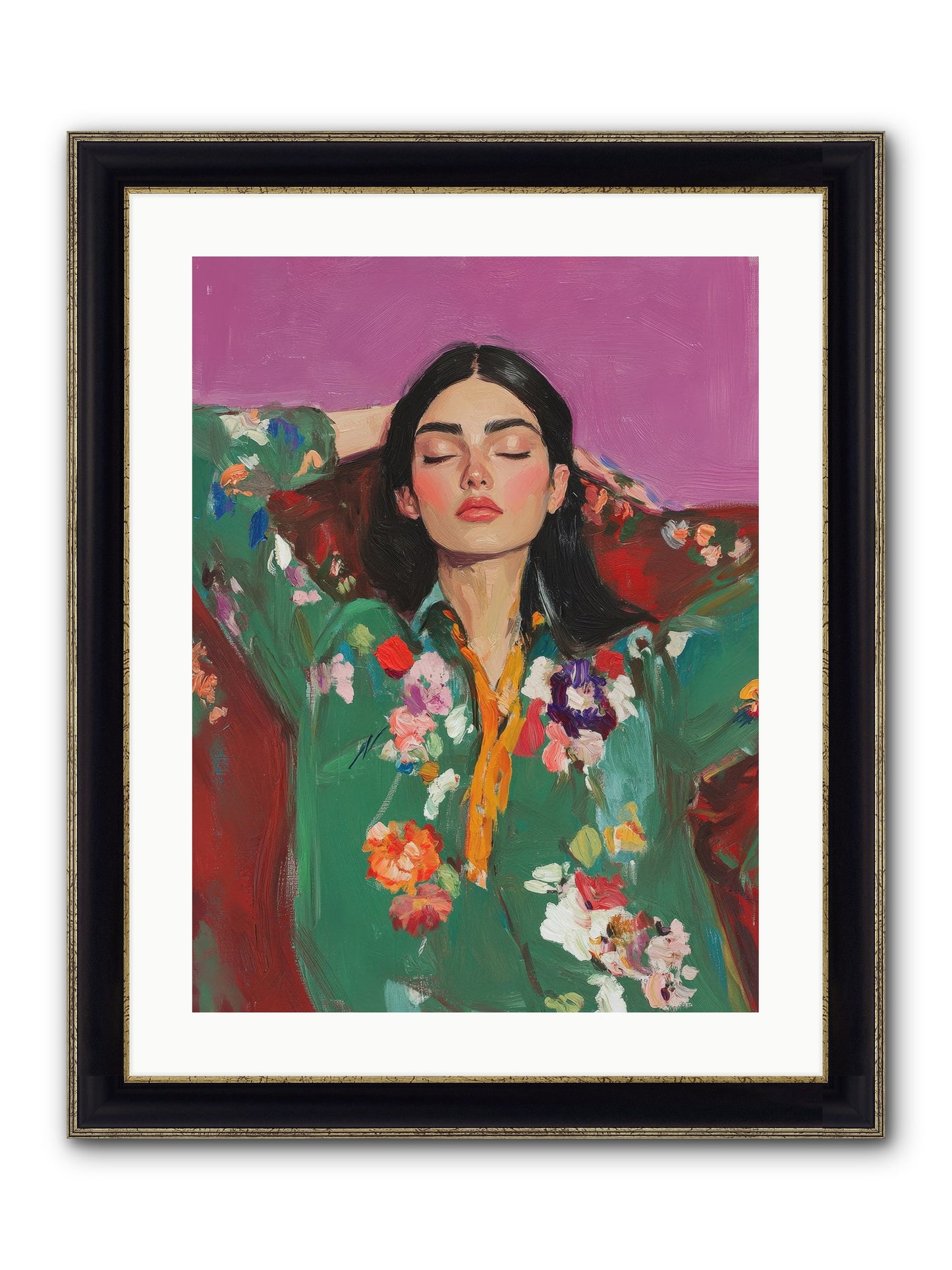 Octavia Wildrose Framed Print - Black & Gold 18x24