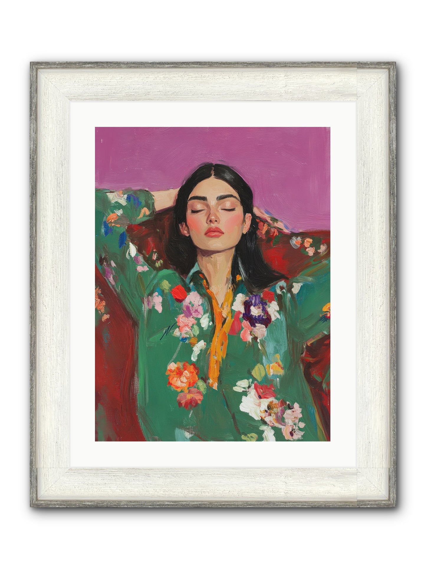 Octavia Wildrose Framed Print - Driftwood White 18x24