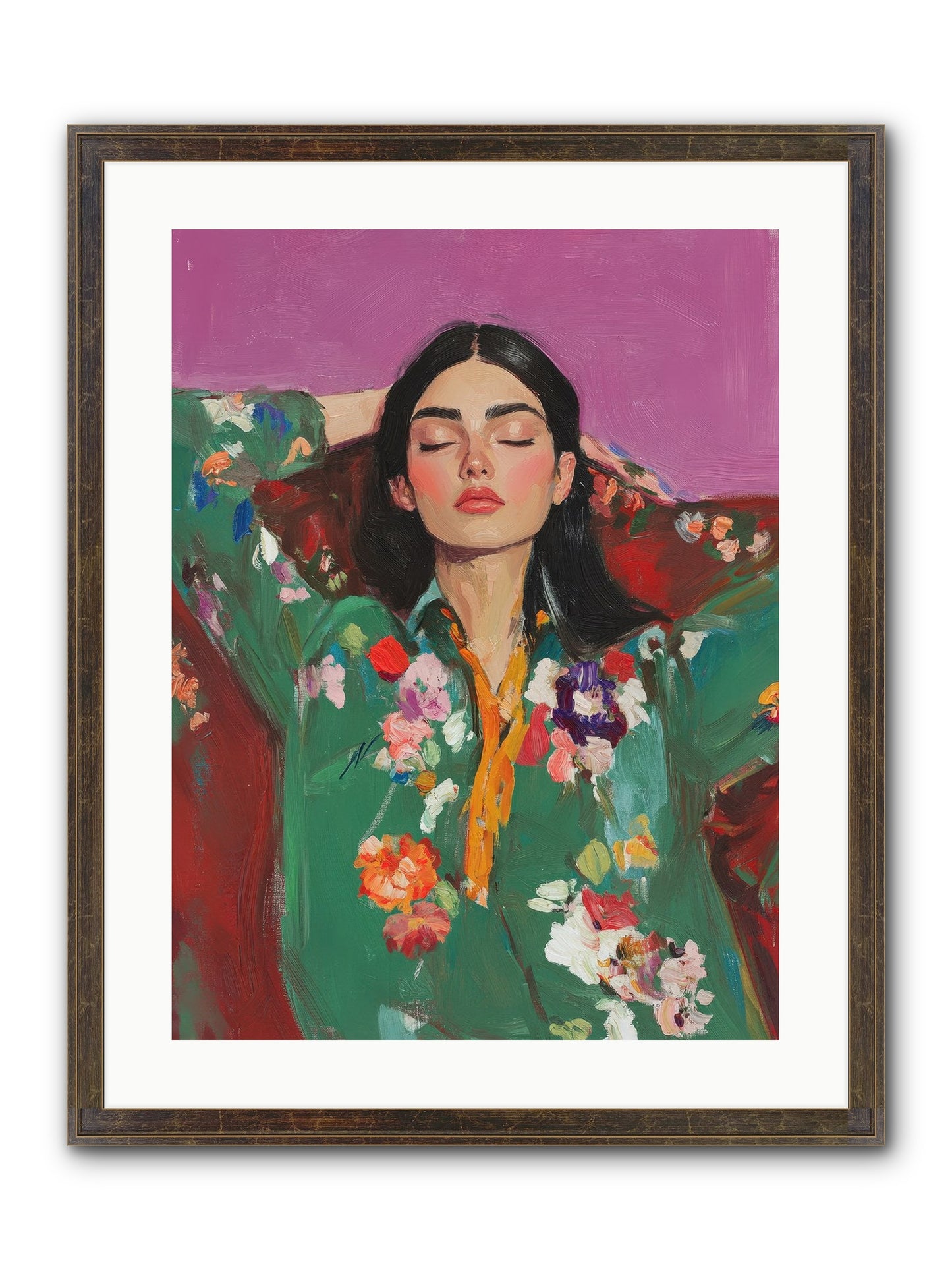 Octavia Wildrose Framed Print - Slimwoods Black/Gold 18x24