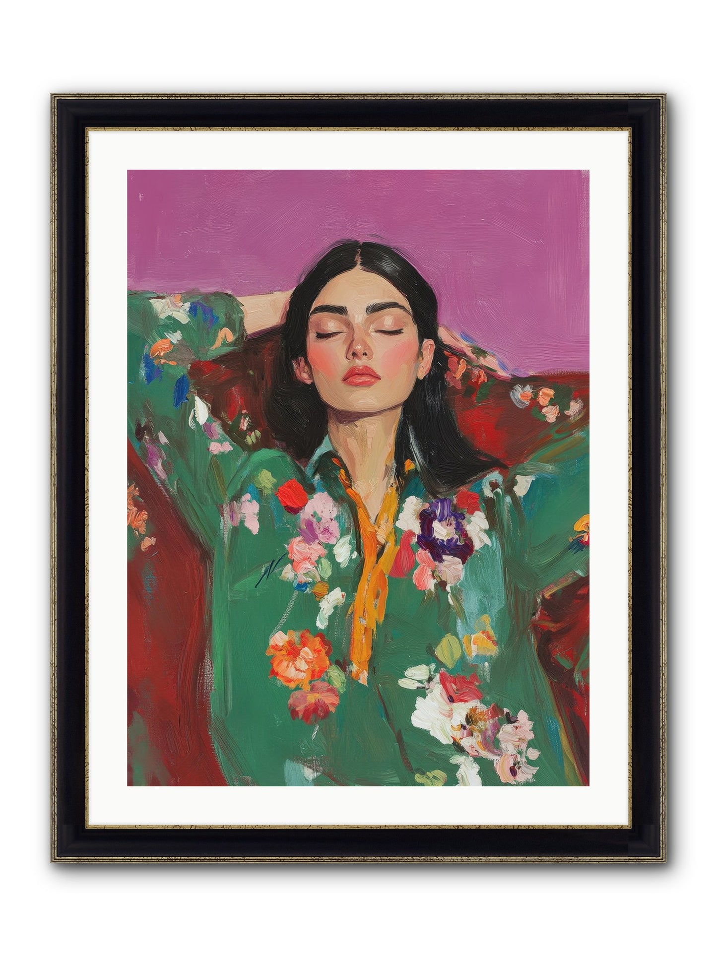 Octavia Wildrose Framed Print - Black & Gold 24x32