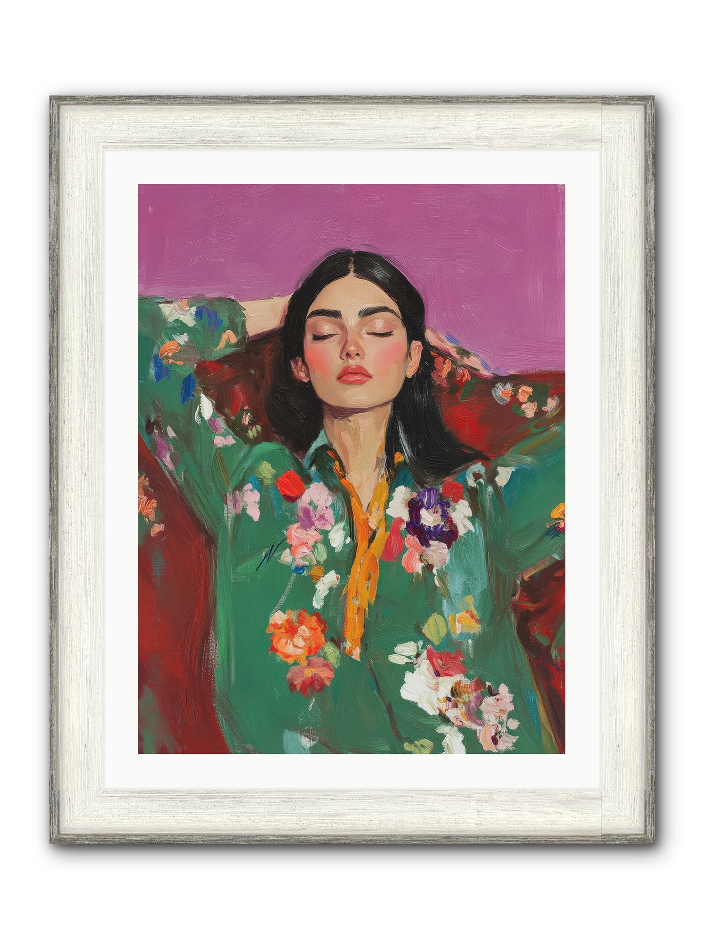 Octavia Wildrose Framed Print - Driftwood White 24x32
