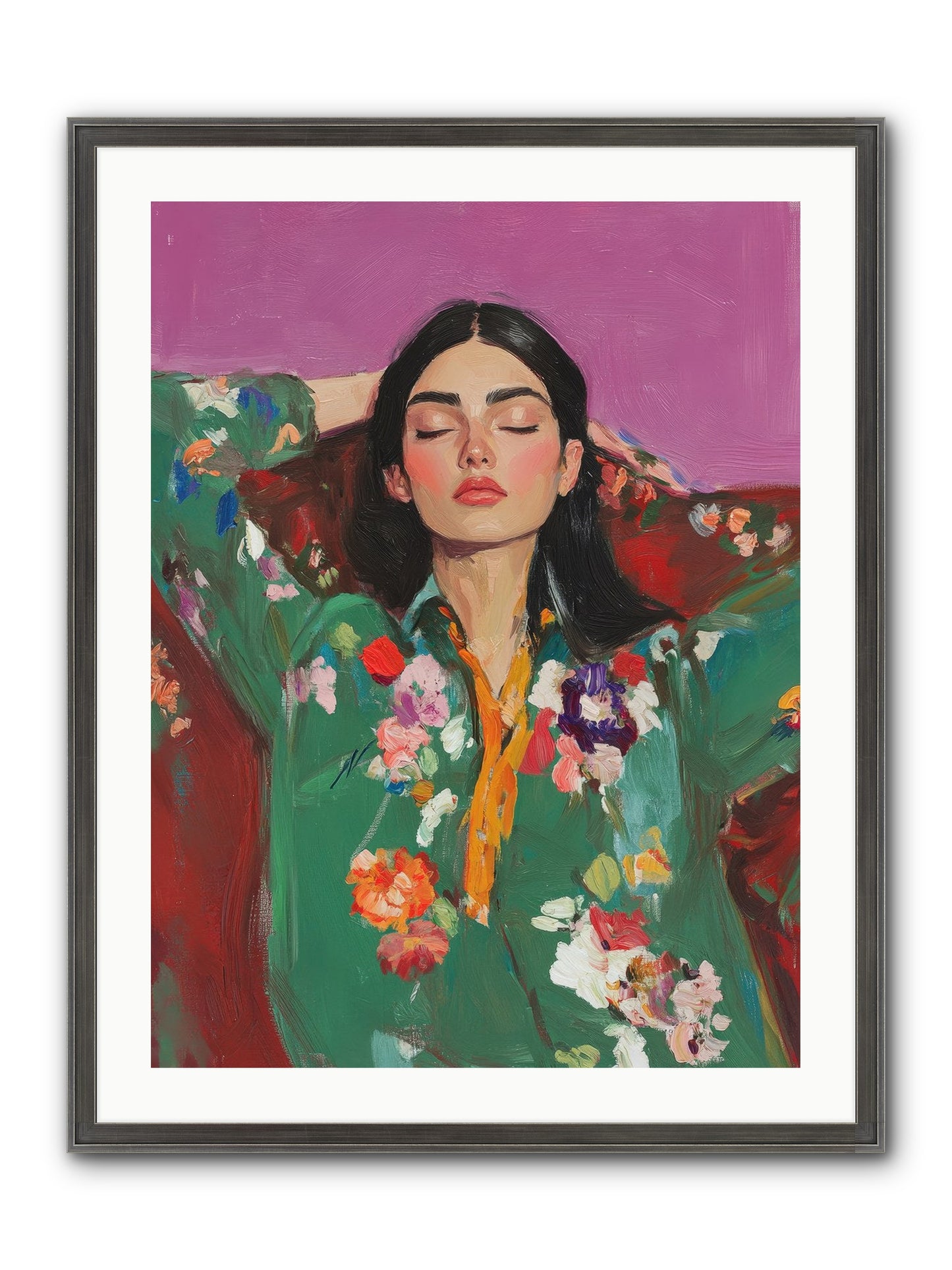 Octavia Wildrose Framed Print - Slimwoods Black/Silver 24x32