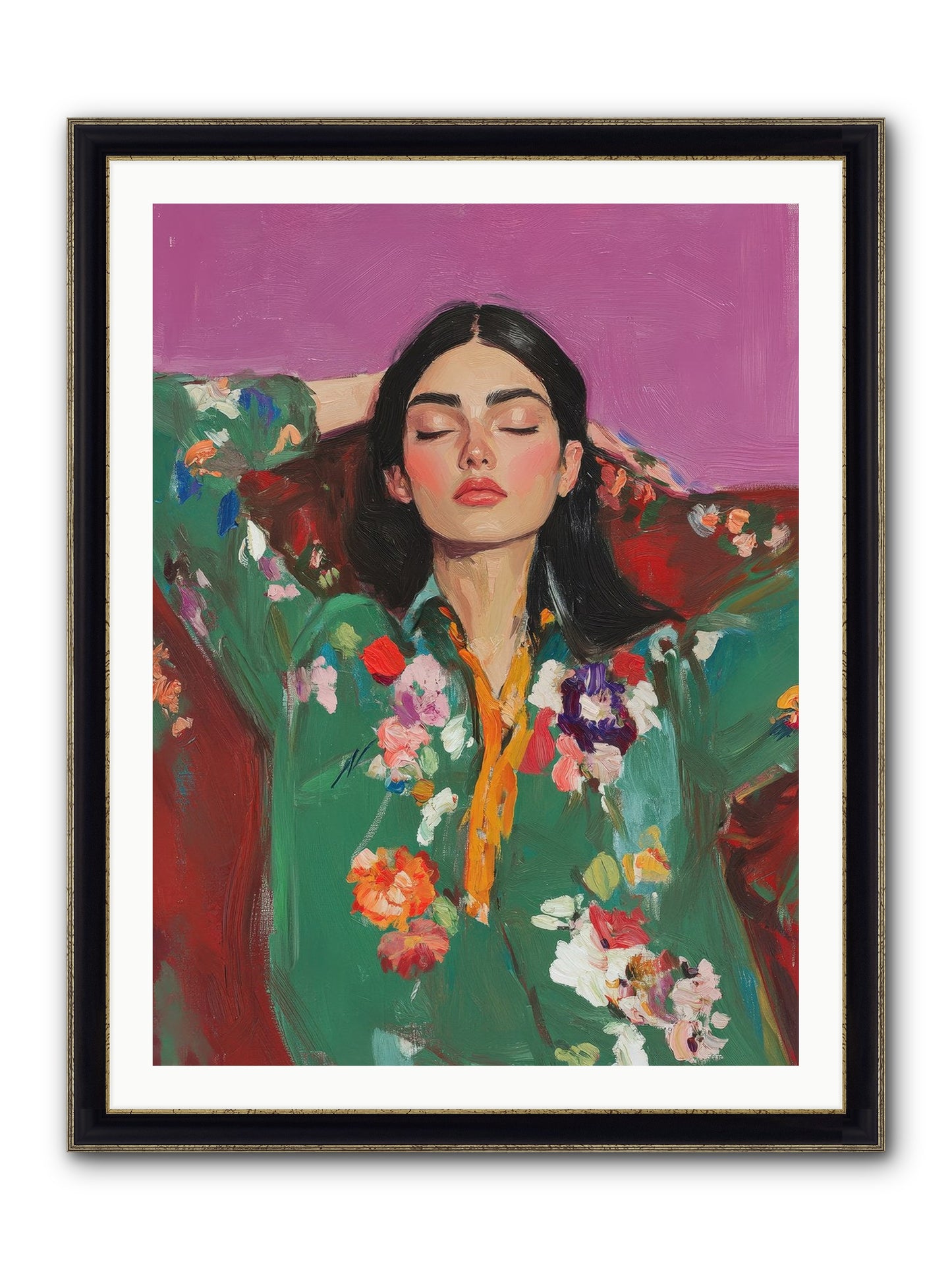 Octavia Wildrose Framed Print - Black & Gold 30x40