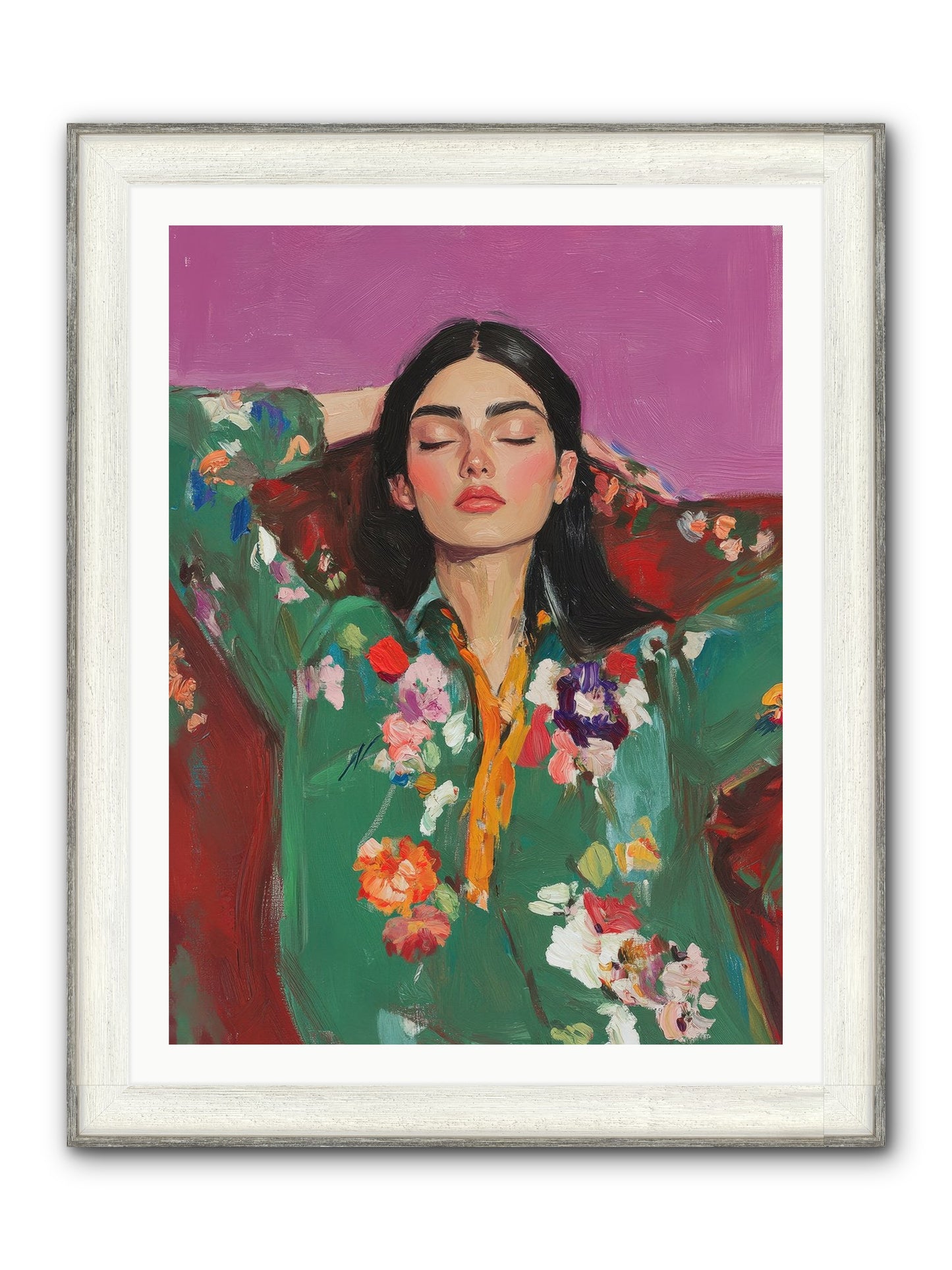 Octavia Wildrose Framed Print - Driftwood White 30x40