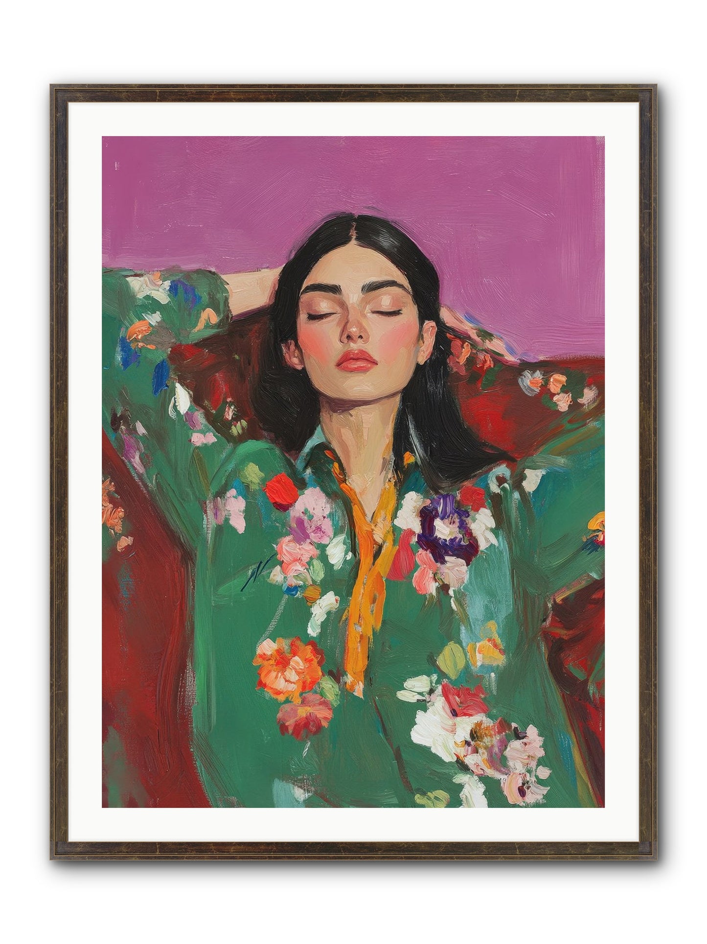 Octavia Wildrose Framed Print - Slimwoods Black/Gold 30x40