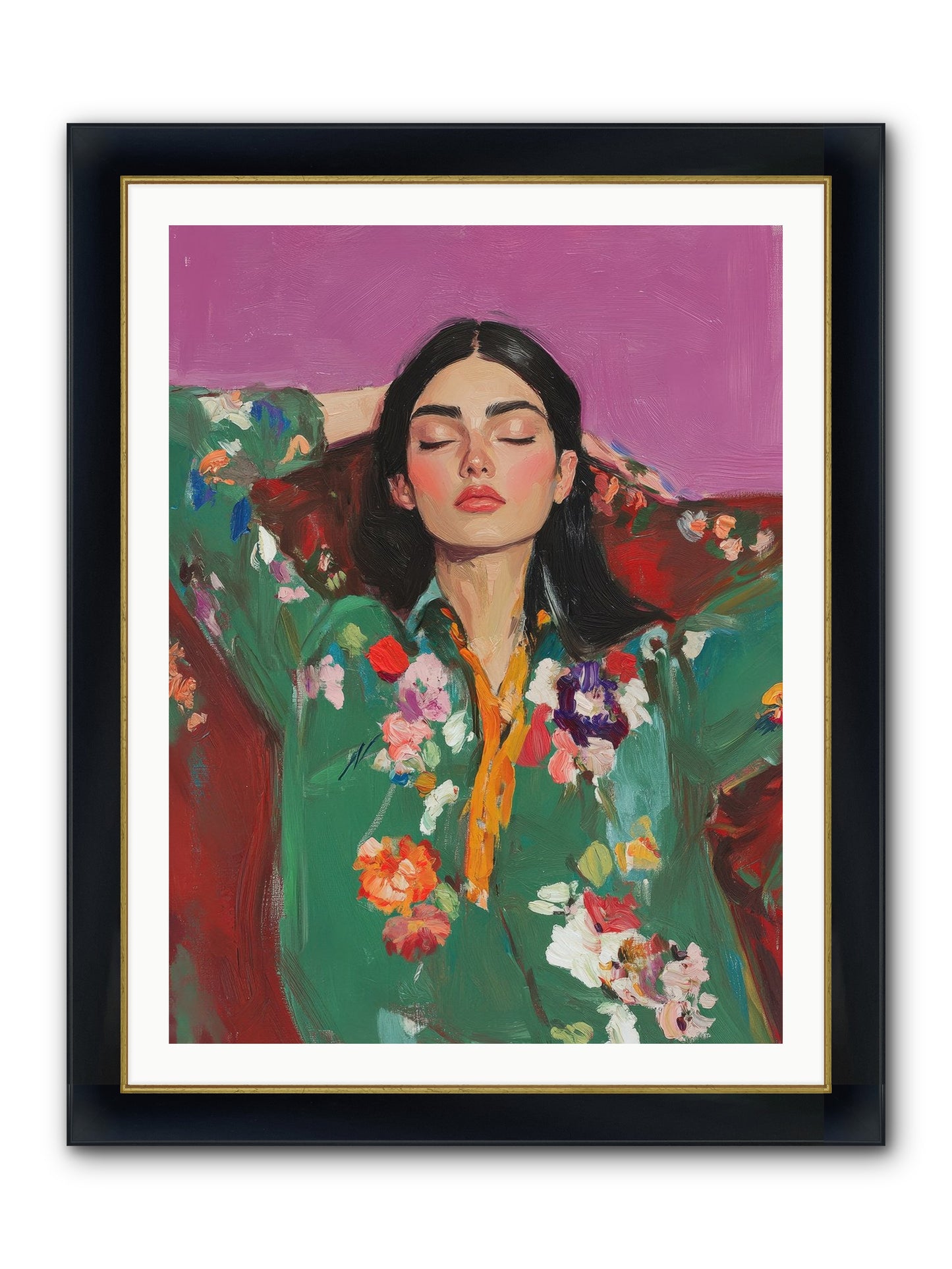 Octavia Wildrose Framed Print - Wide Black w/Gold 30x40