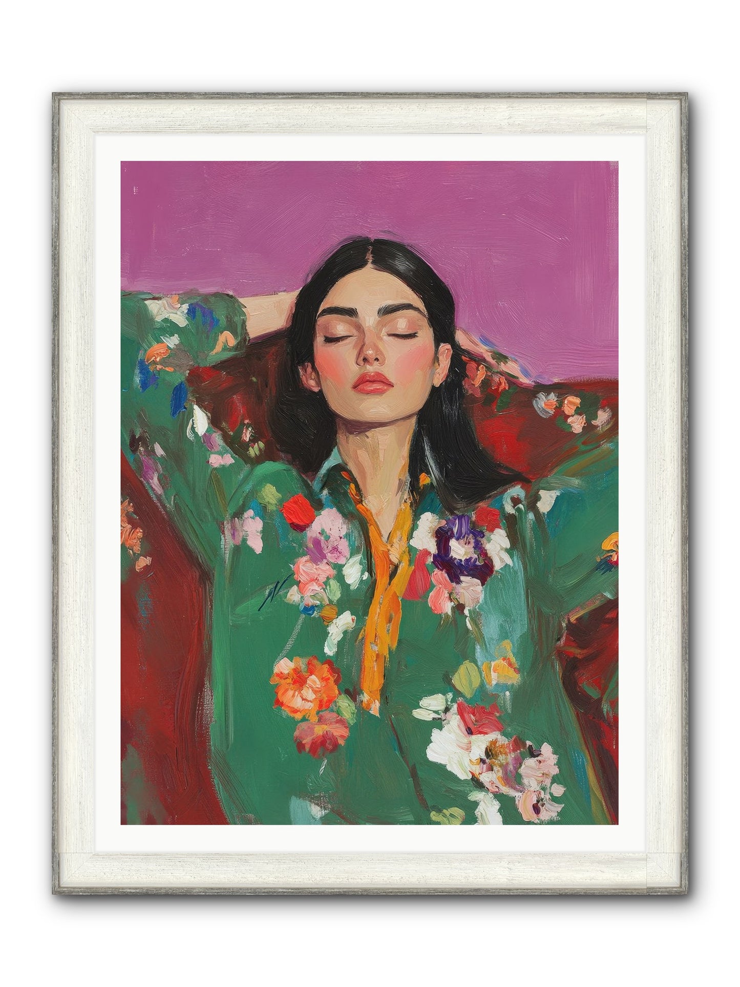 Octavia Wildrose Framed Print - Driftwood White 36x48