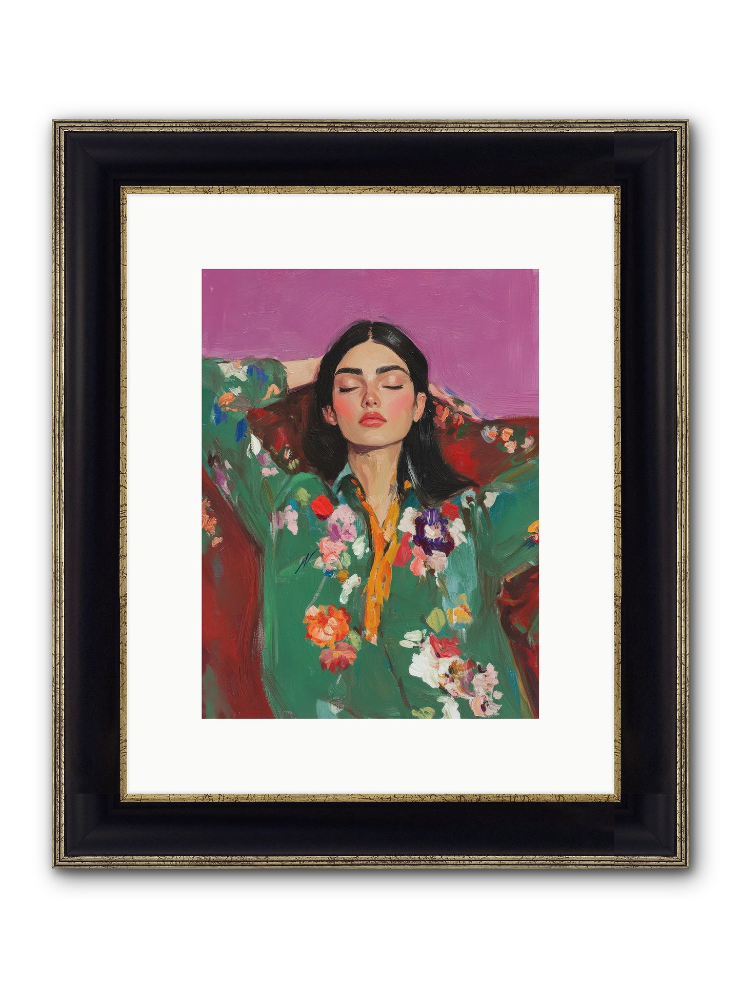 Octavia Wildrose Framed Print - Black & Gold 9x12