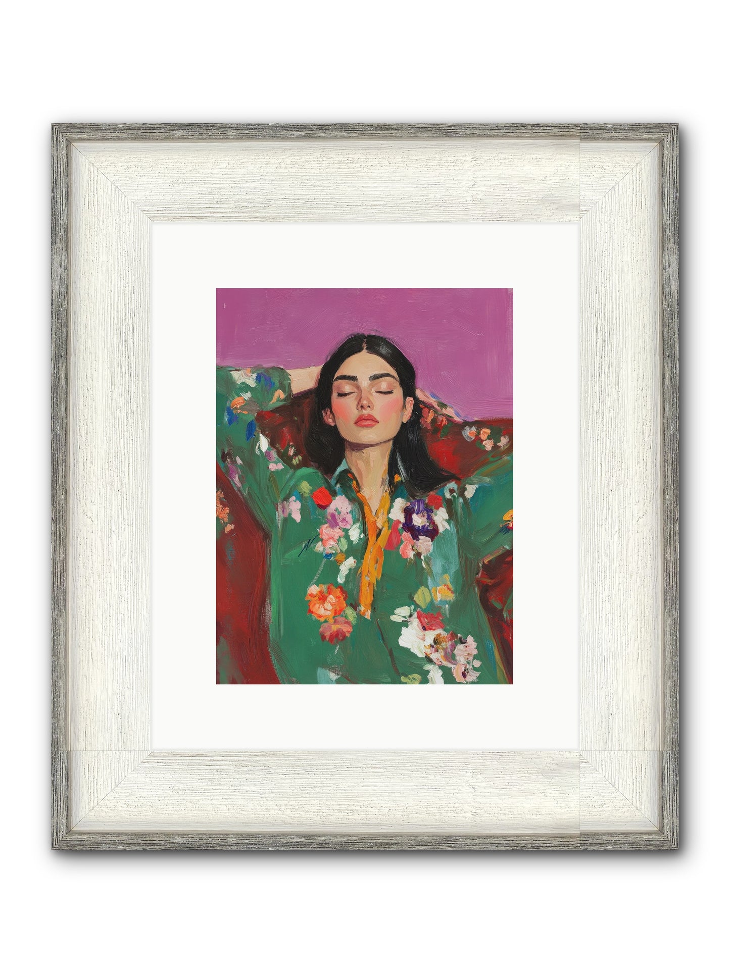Octavia Wildrose Framed Print - Driftwood White 9x12