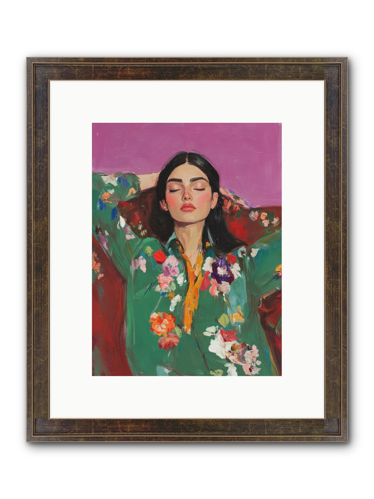 Octavia Wildrose Framed Print - Slimwoods Black/Gold 9x12