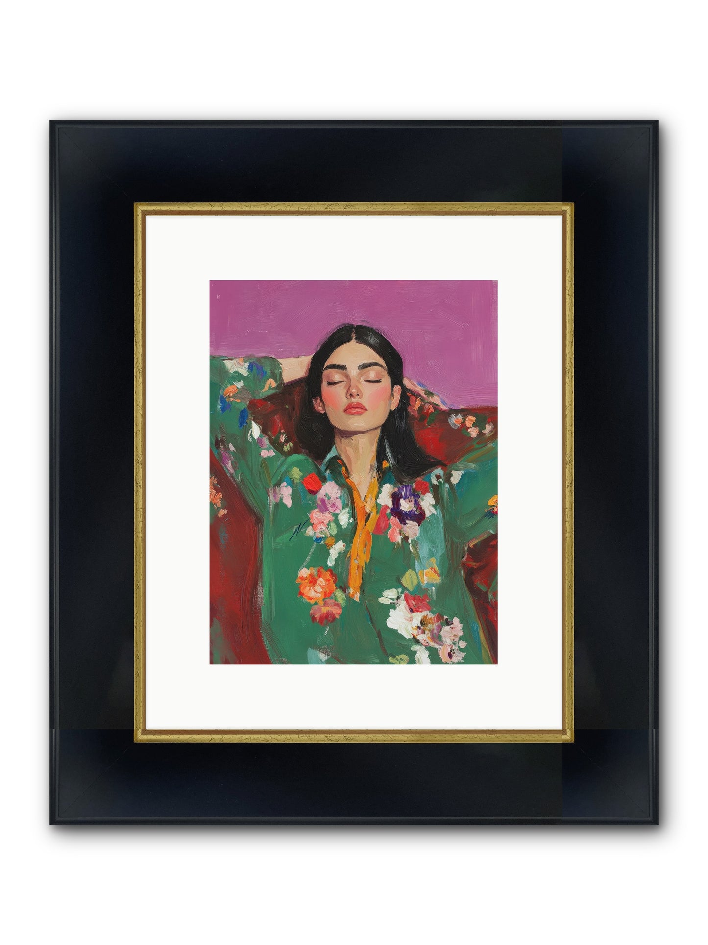 Octavia Wildrose Framed Print - Wide Black w/Gold 9x12