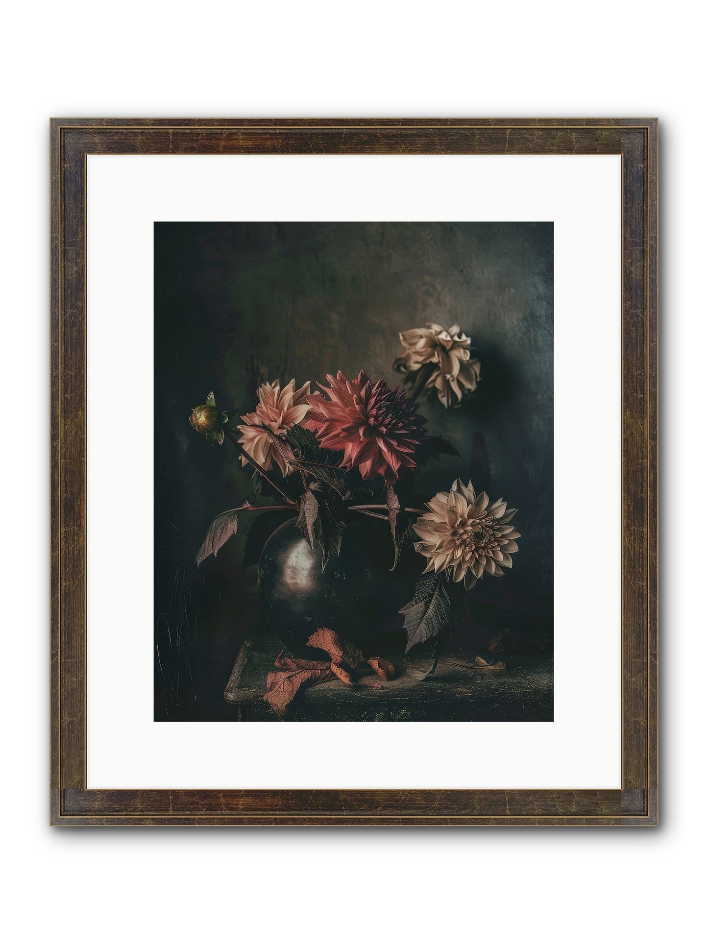 October Bloom Framed Print - Slimwoods Black/Gold 12x15
