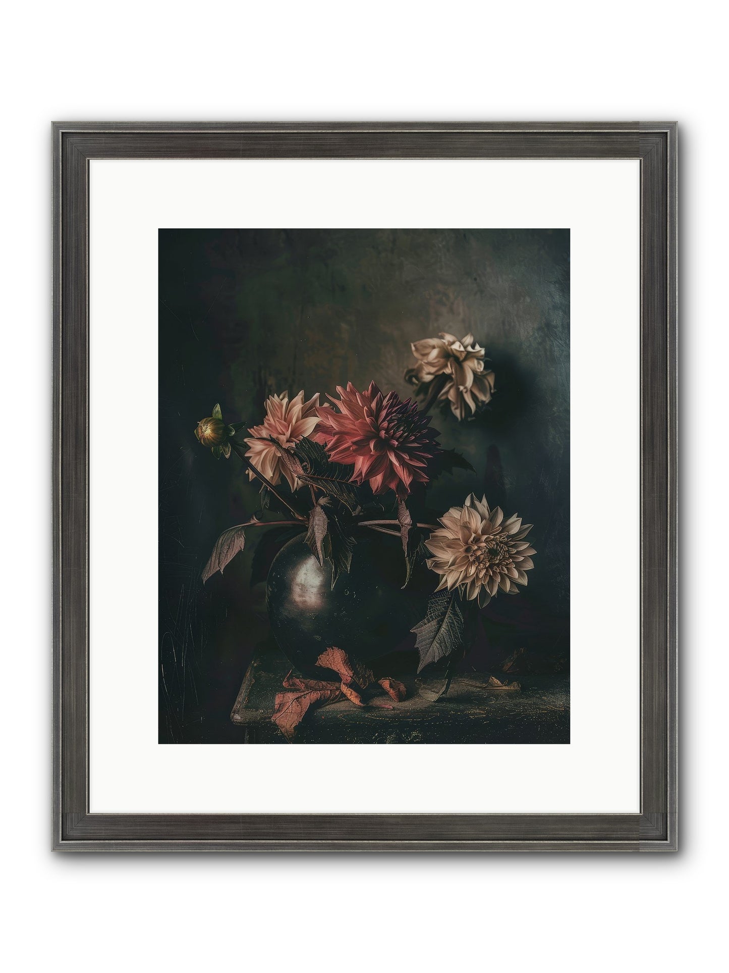 October Bloom Framed Print - Slimwoods Black/Silver 12x15
