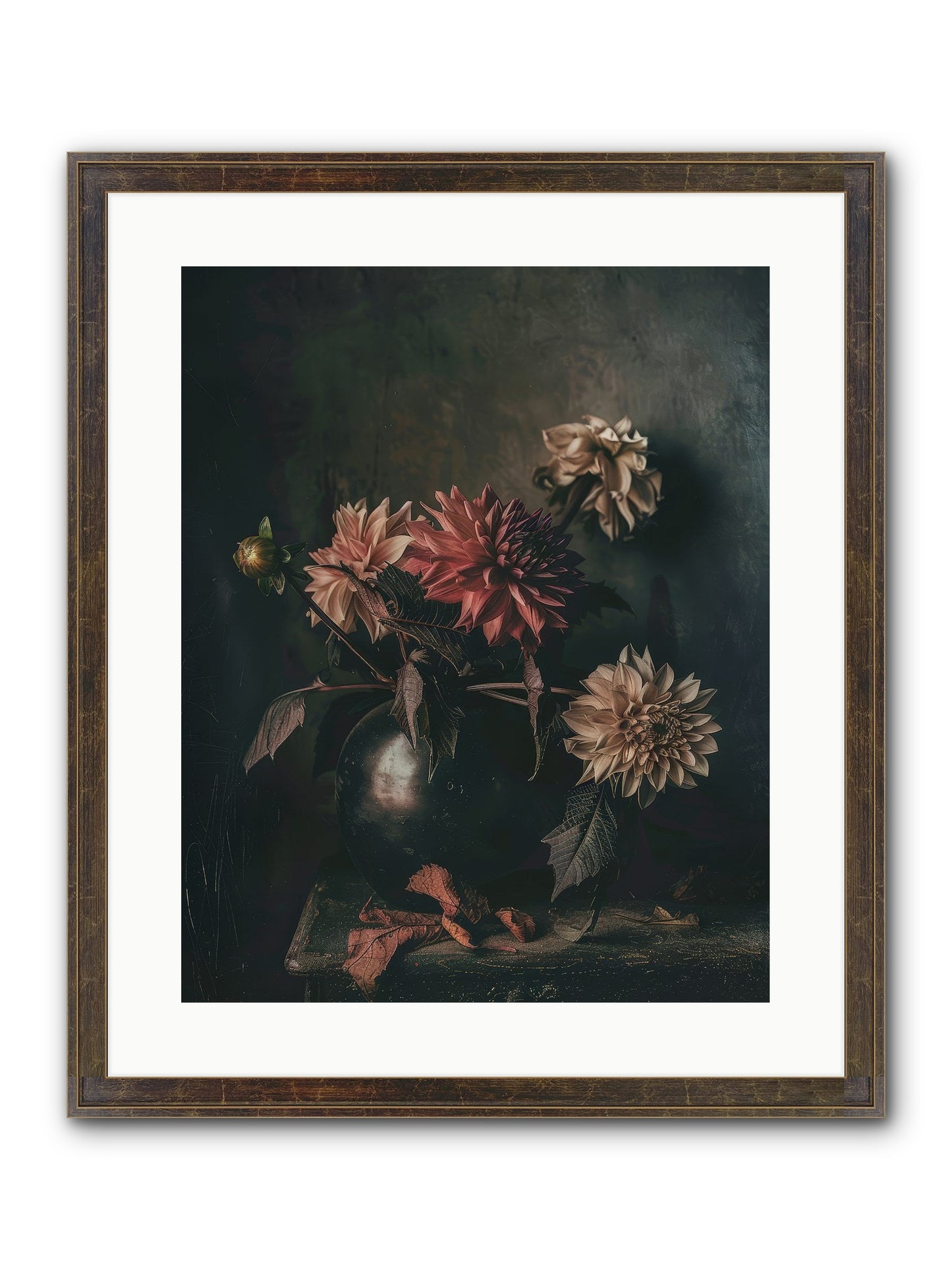 October Bloom Framed Print - Slimwoods Black/Gold 16x20