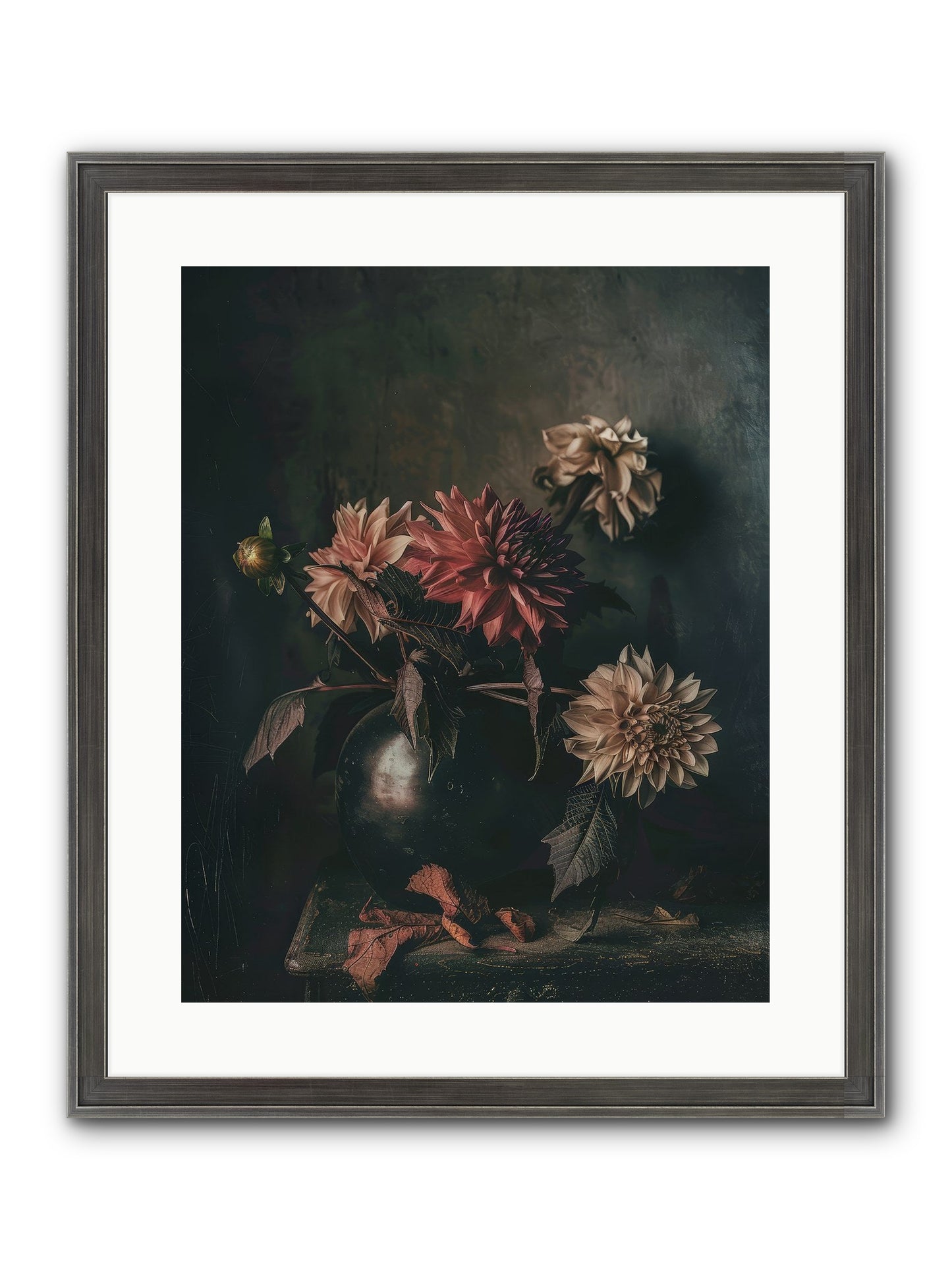 October Bloom Framed Print - Slimwoods Black/Silver 16x20