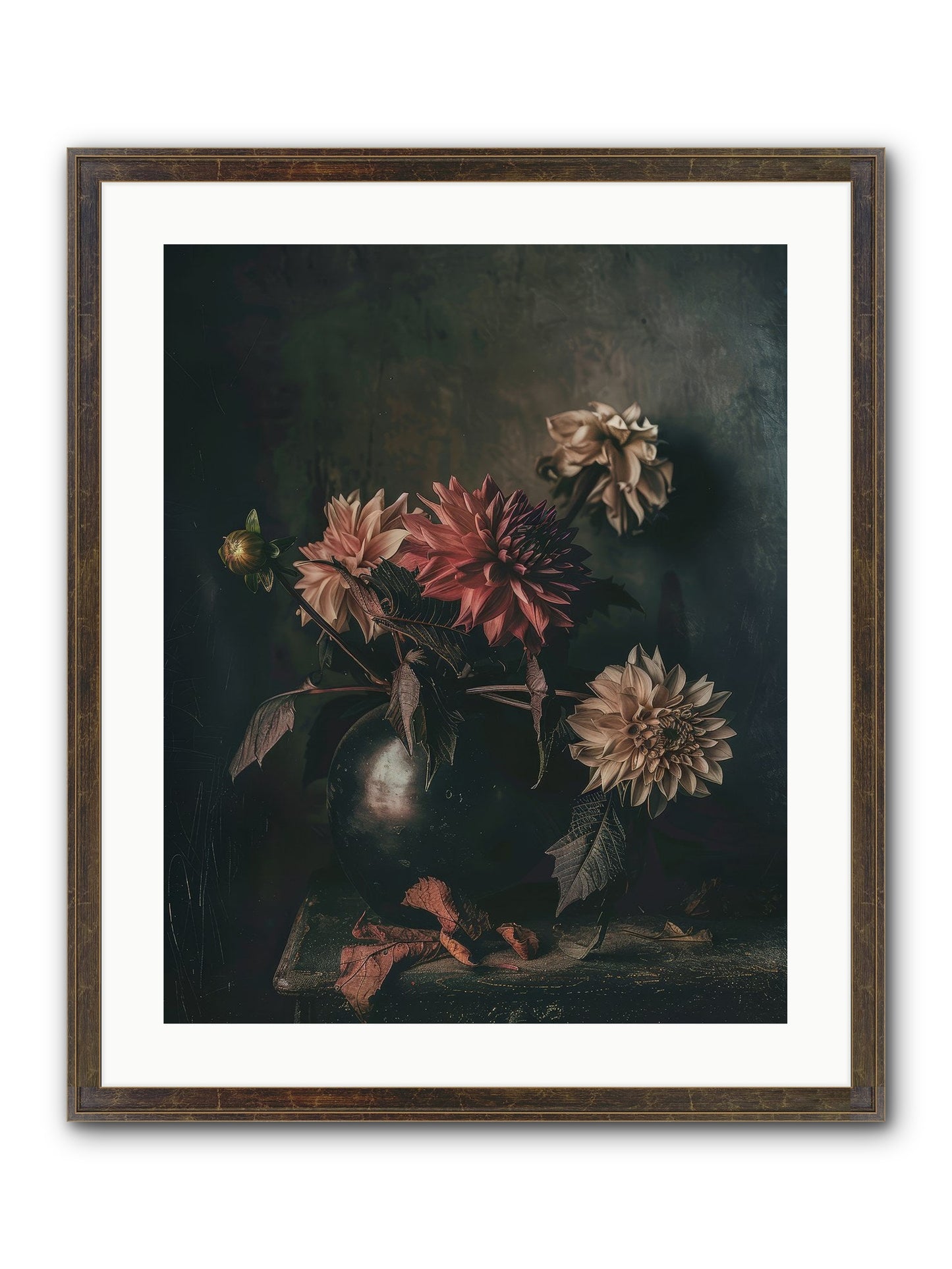 October Bloom Framed Print - Slimwoods Black/Gold 20x25
