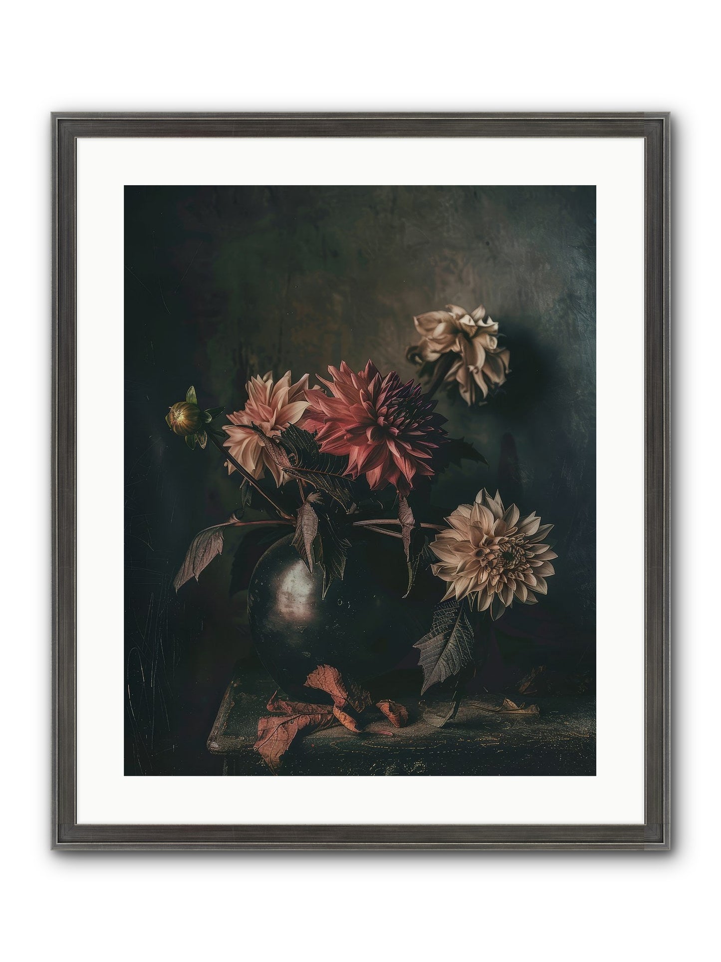 October Bloom Framed Print - Slimwoods Black/Silver 20x25