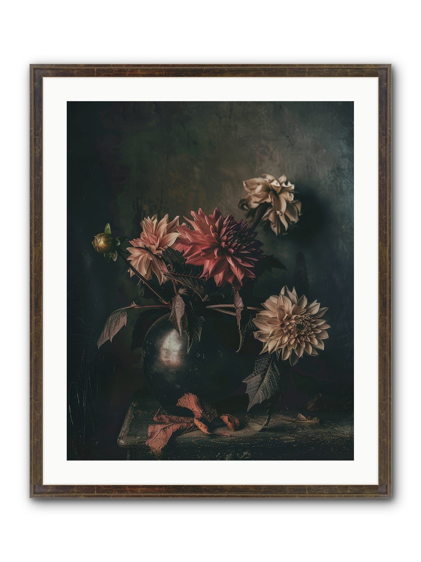 October Bloom Framed Print - Slimwoods Black/Gold 24x30